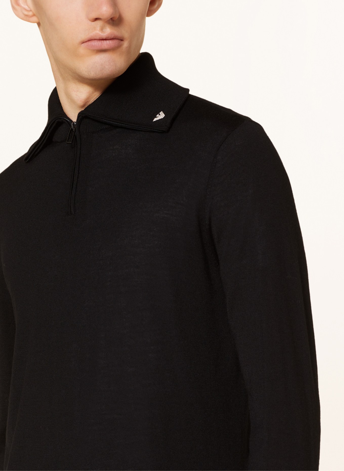 EMPORIO ARMANI Half-zip sweater, Color: BLACK (Image 4)