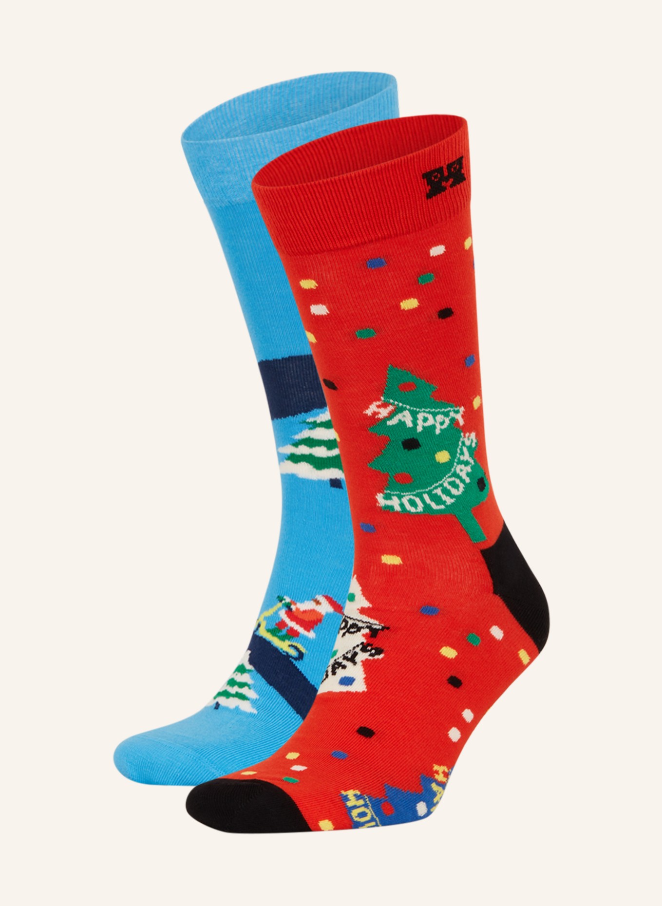 Happy Socks 2-pack socks HAPPY HOLIDAY with gift box, Color: 6000 LIGHT BLUE (Image 1)