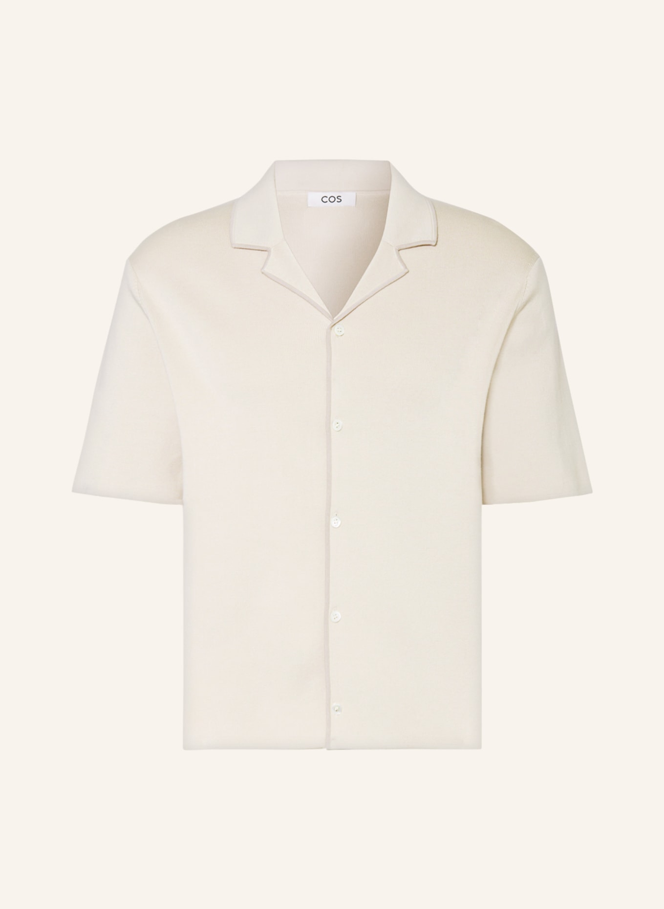 COS Resorthemd Regular Fit aus Strick, Farbe: BEIGE (Bild 1)