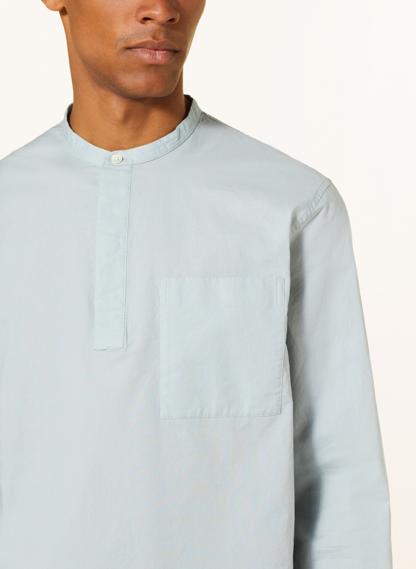 COS Shirt relaxed fit with stand-up collar, Color: LIGHT GREEN (Image 4)