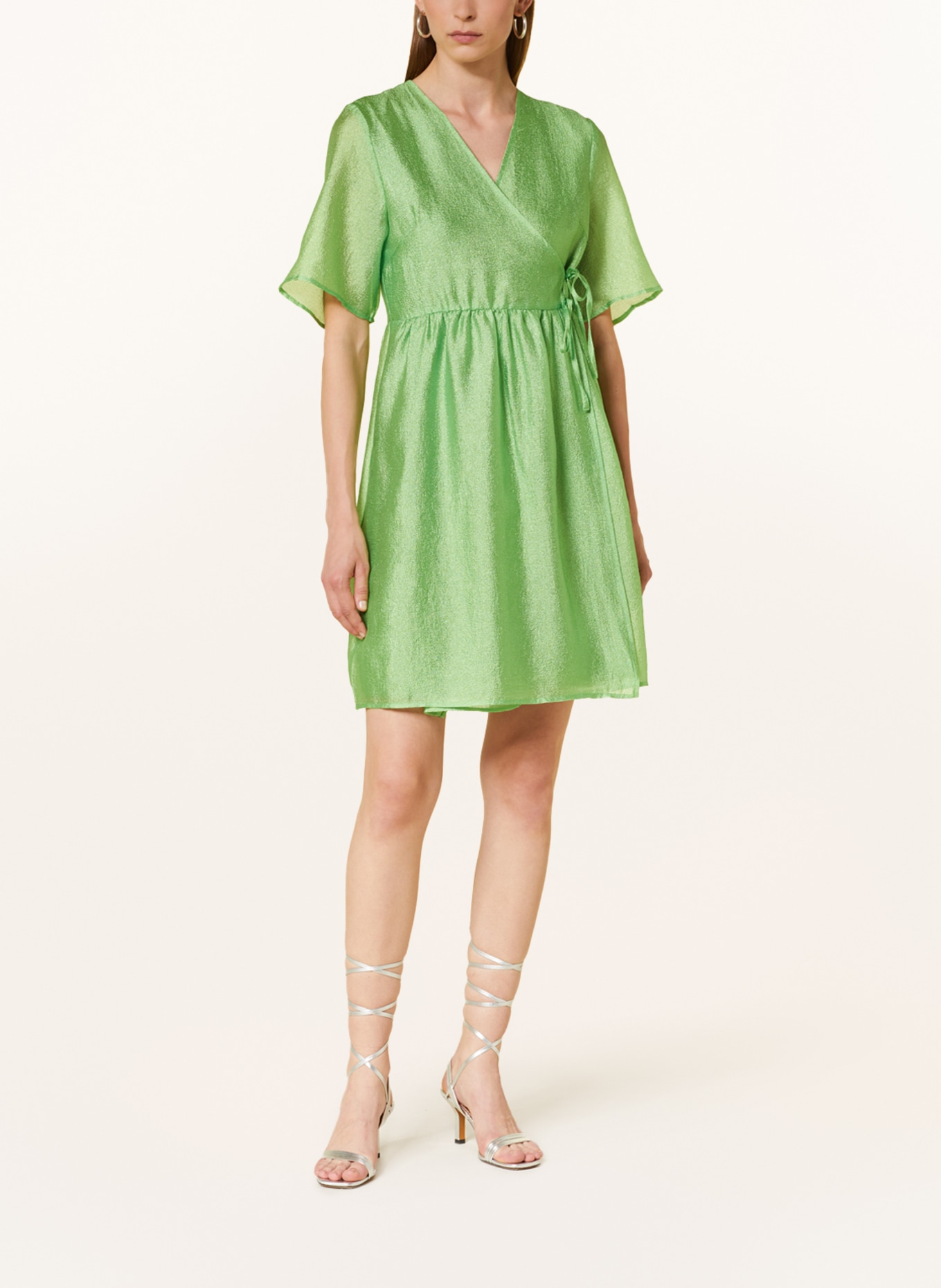 ICHI Wrap dress IXEKENE, Color: GREEN (Image 2)