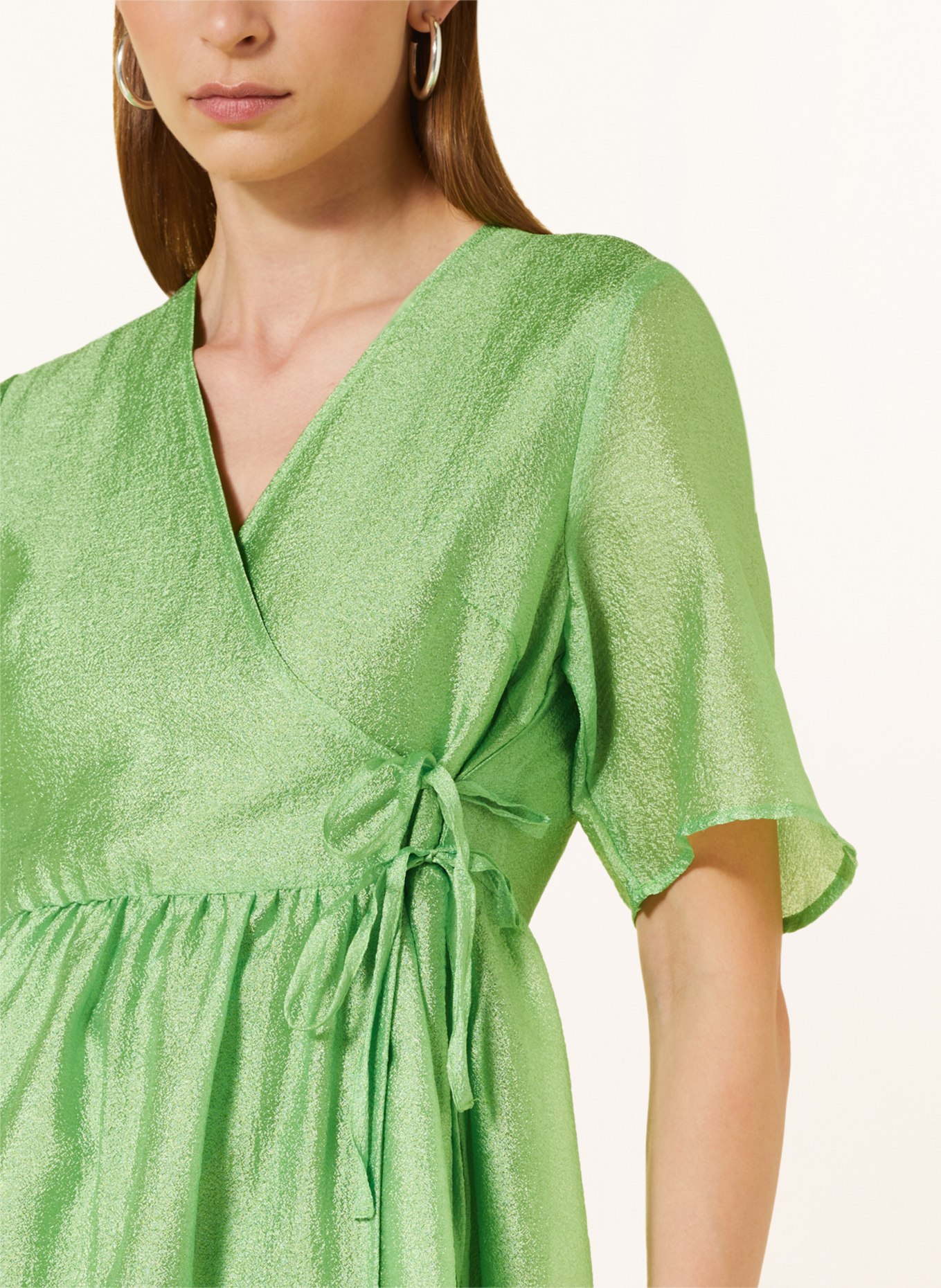 ICHI Wrap dress IXEKENE, Color: GREEN (Image 4)