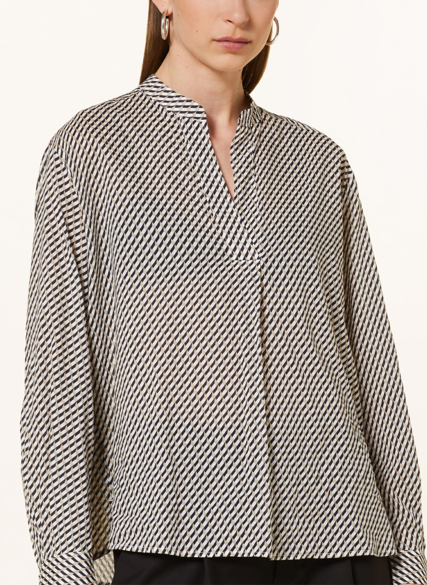 Marc O'Polo Shirt blouse, Color: WHITE/ BLACK/ BEIGE (Image 4)