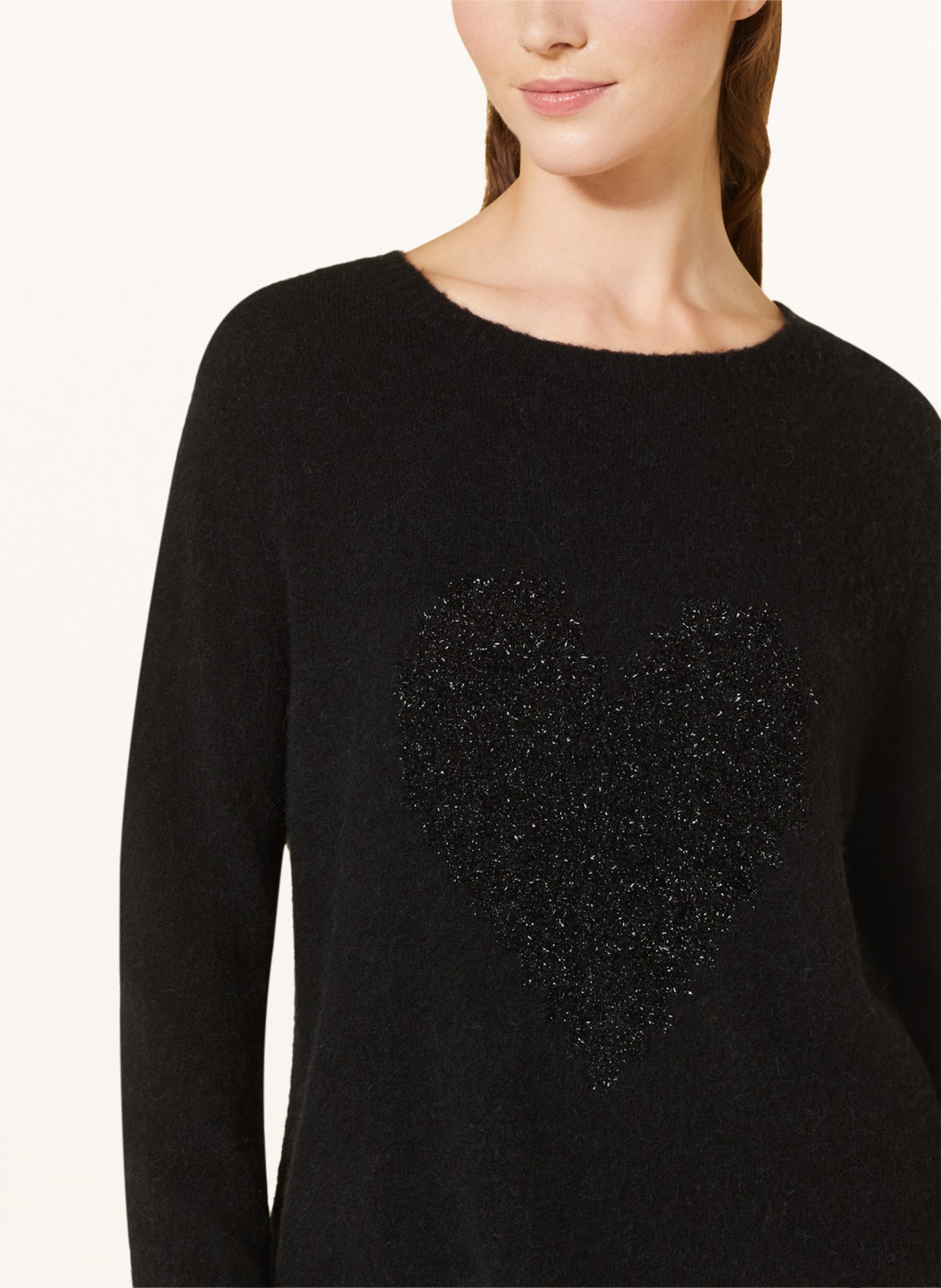 Grace Sweater with glitter thread, Color: BLACK (Image 4)