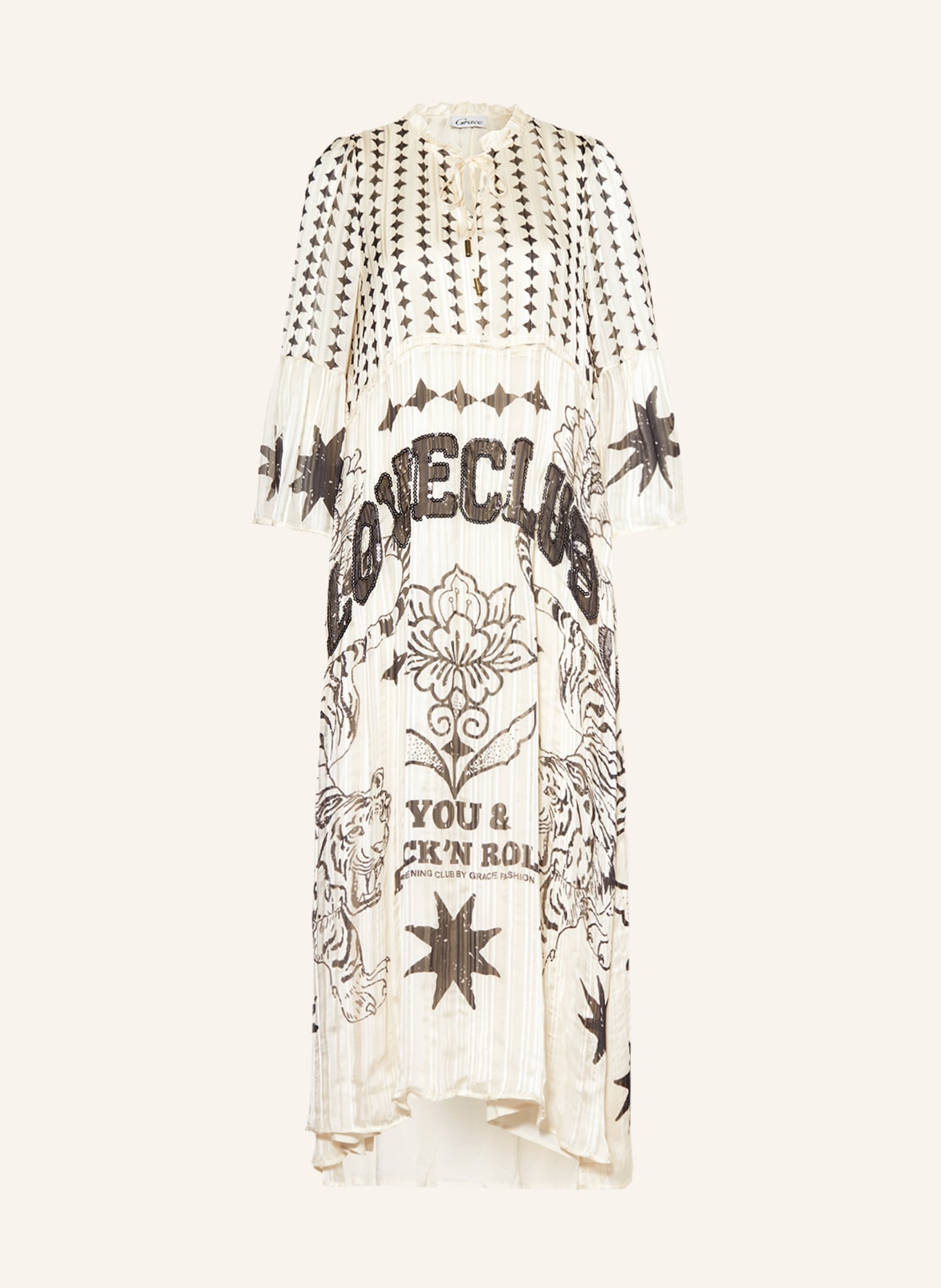 Grace Kleid mit Pailletten und 3/4-Arm, Farbe: 144 champagne (Bild 1)