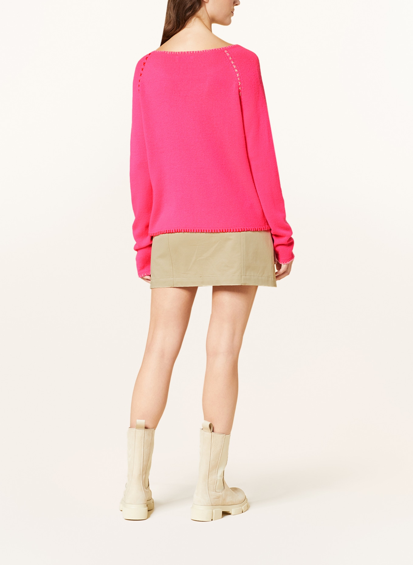 Grace Sweater, Color: NEON PINK (Image 3)