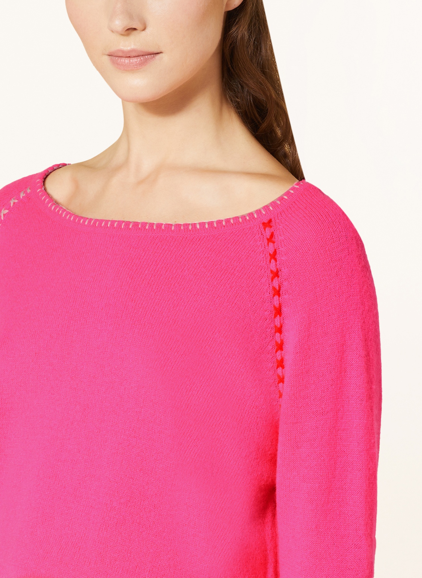 Grace Sweater, Color: NEON PINK (Image 4)