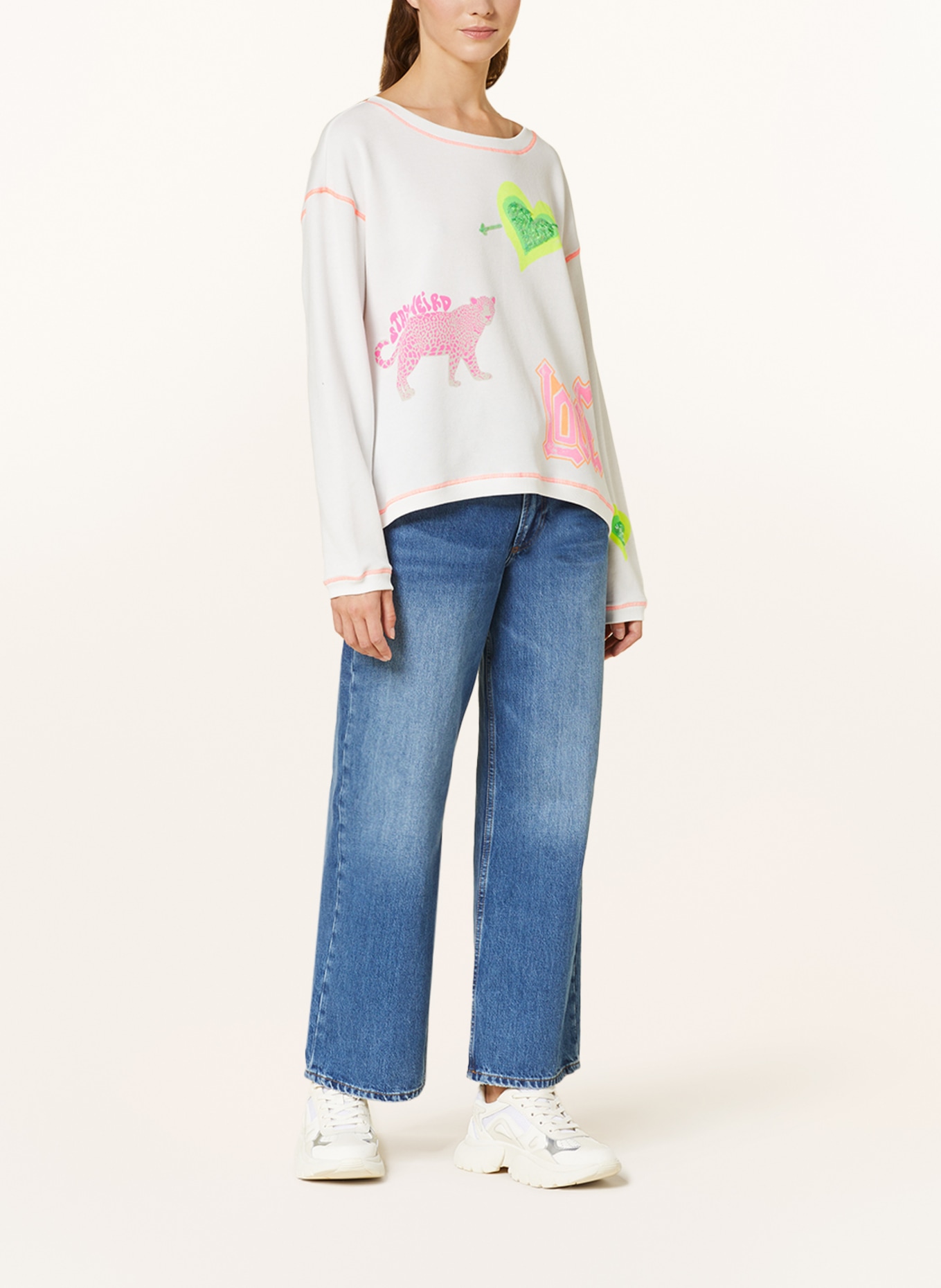 Grace Sweatshirt mit Pailletten, Farbe: WEISS (Bild 2)