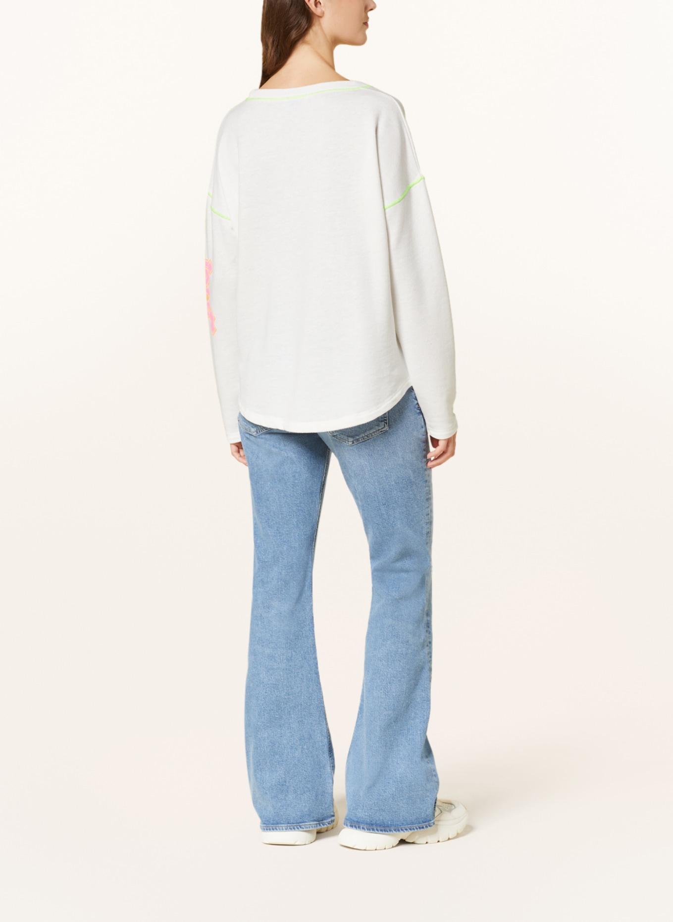Grace Sweatshirt mit Pailletten, Farbe: WEISS/ PINK/ NEONGELB (Bild 3)