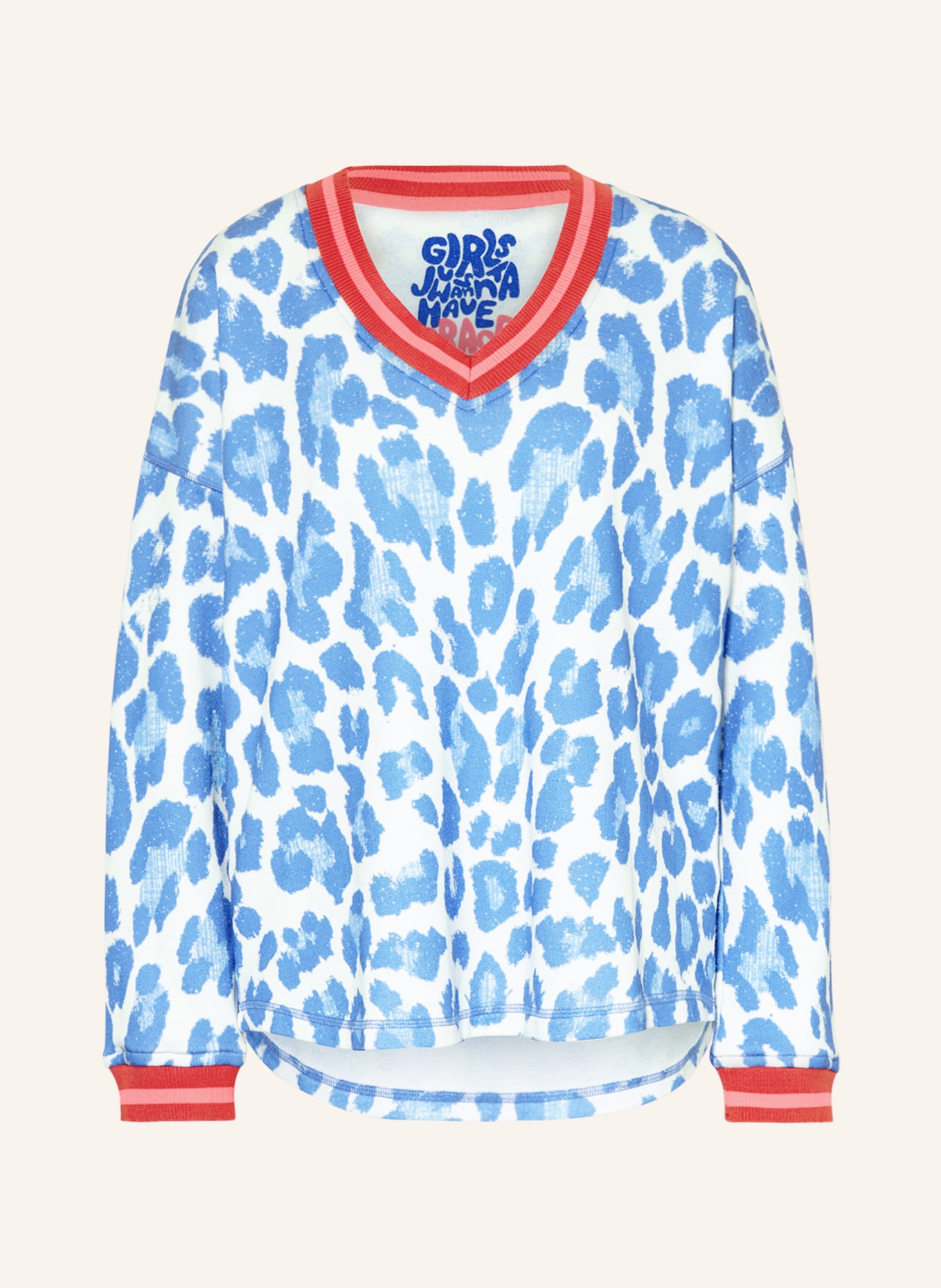 Grace Sweatshirt mit Pailletten, Farbe: BLAU/ WEISS (Bild 1)