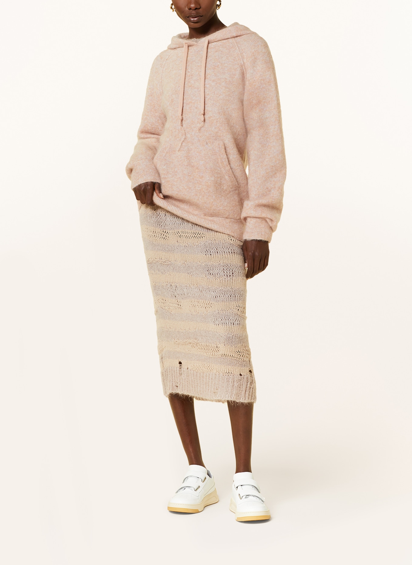 Acne Studios Knit hoodie with mohair, Color: ROSE (Image 2)