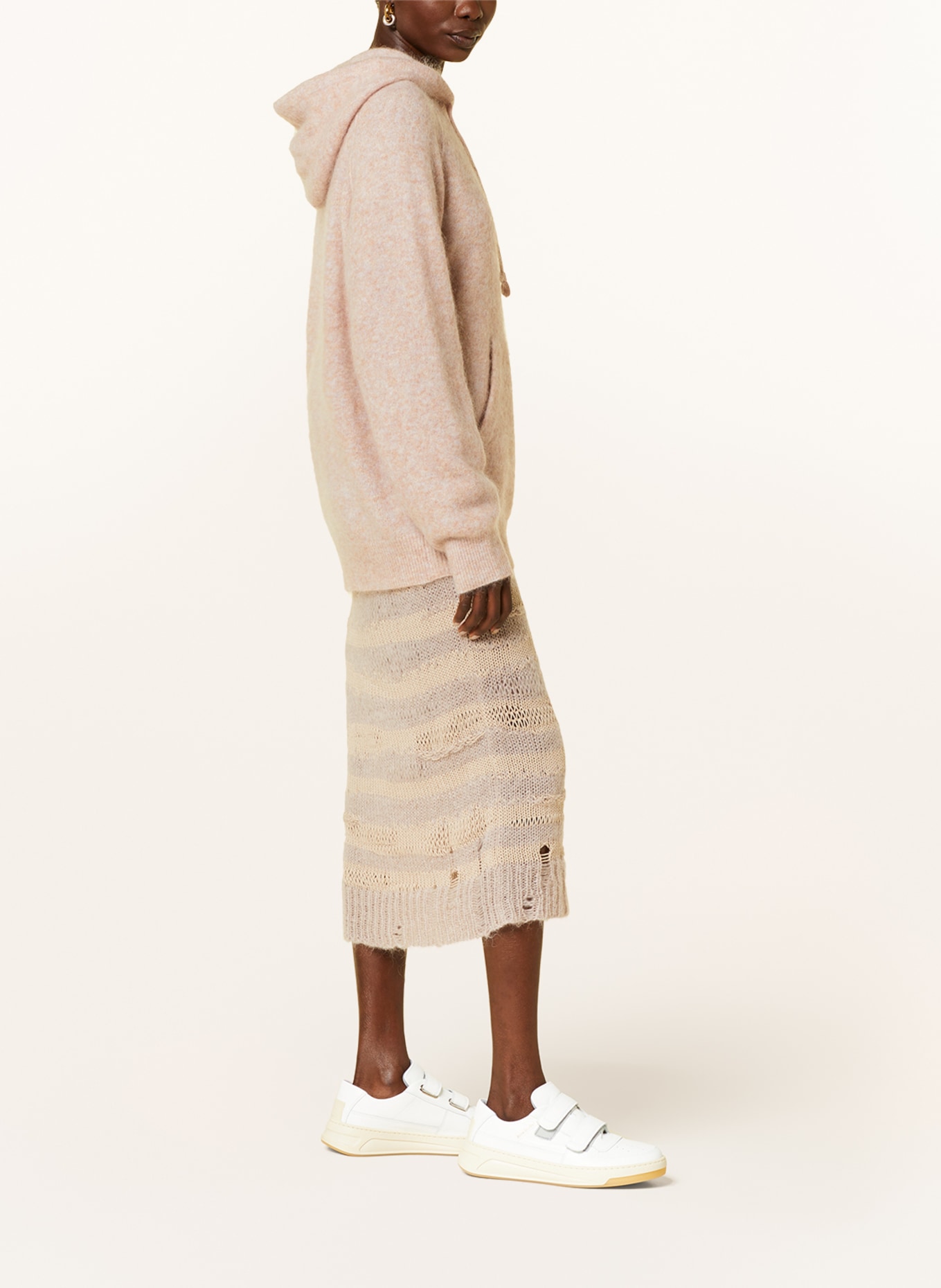 Acne Studios Knit hoodie with mohair, Color: ROSE (Image 4)