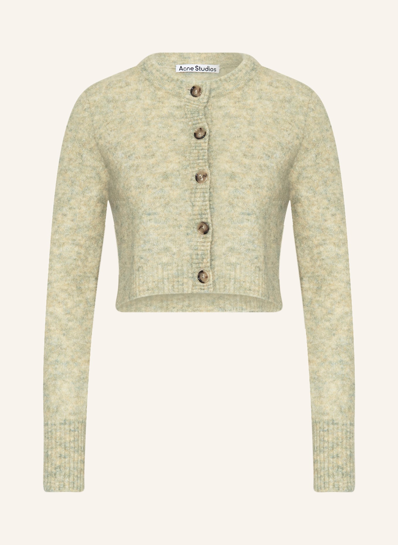 Acne Studios Cropped cardigan with mohair, Color: LIGHT GREEN (Image 1)