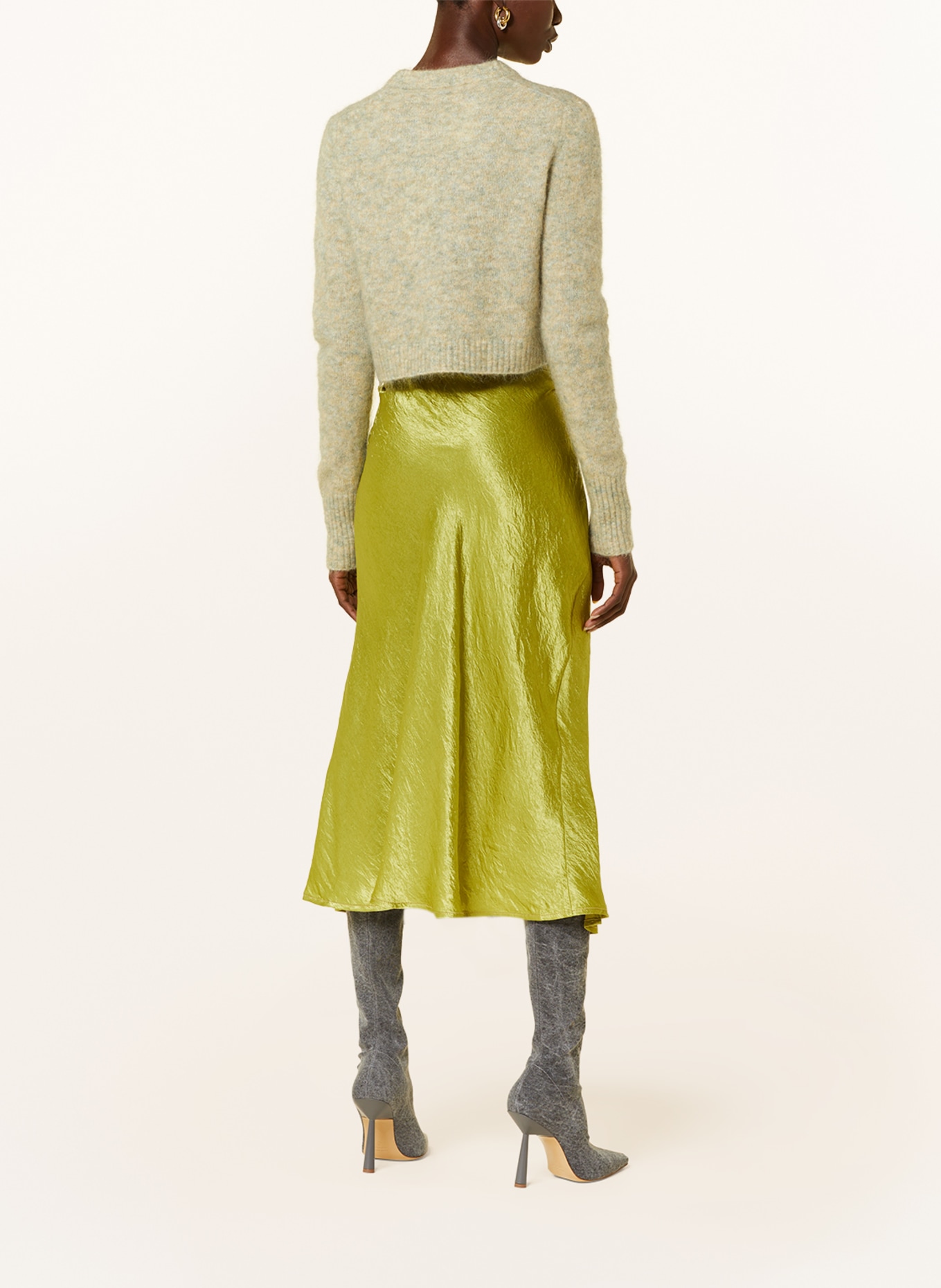 Acne Studios Cropped cardigan with mohair, Color: LIGHT GREEN (Image 3)