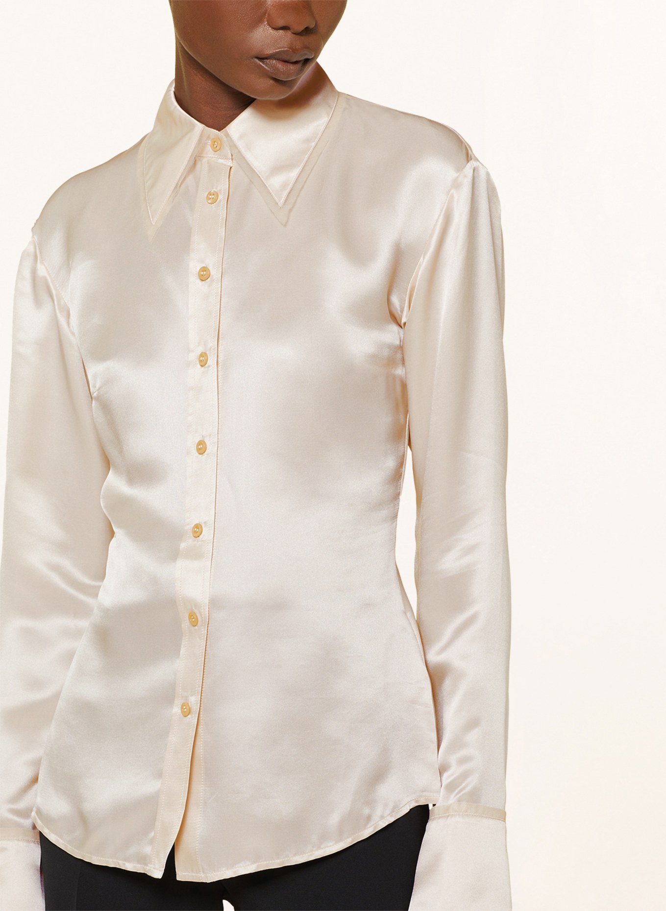 Acne Studios Satin shirt blouse, Color: NUDE (Image 4)