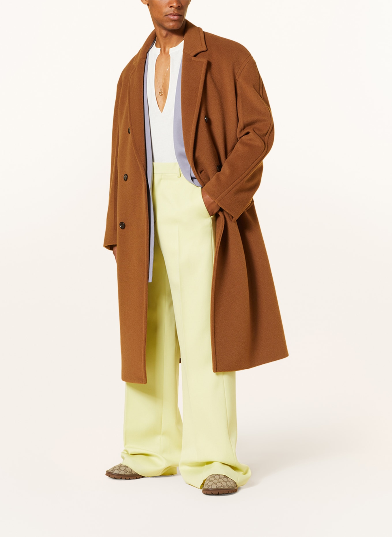 GUCCI Oversized vlněný kabát, Barva: VELBLOUDÍ (Obrázek 2)