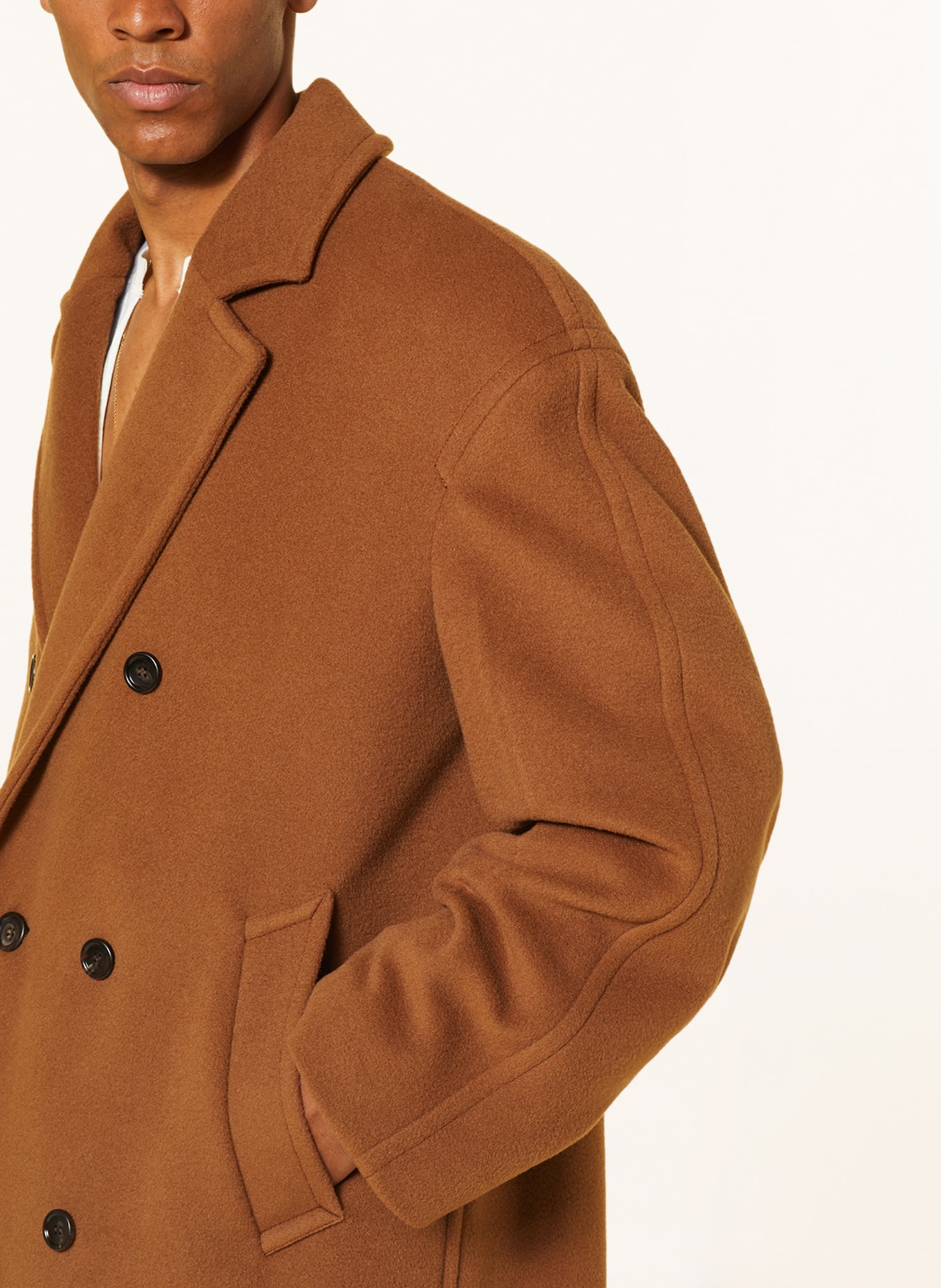 GUCCI Oversized wool coat, Color: CAMEL (Image 4)