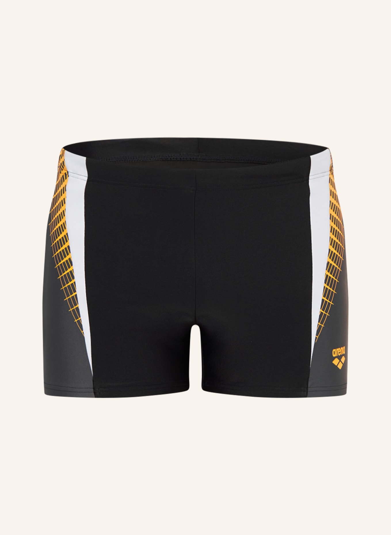 arena Swim trunks THREEFOLD with UV protection 50+, Color: BLACK/ WHITE/ DARK YELLOW (Image 1)