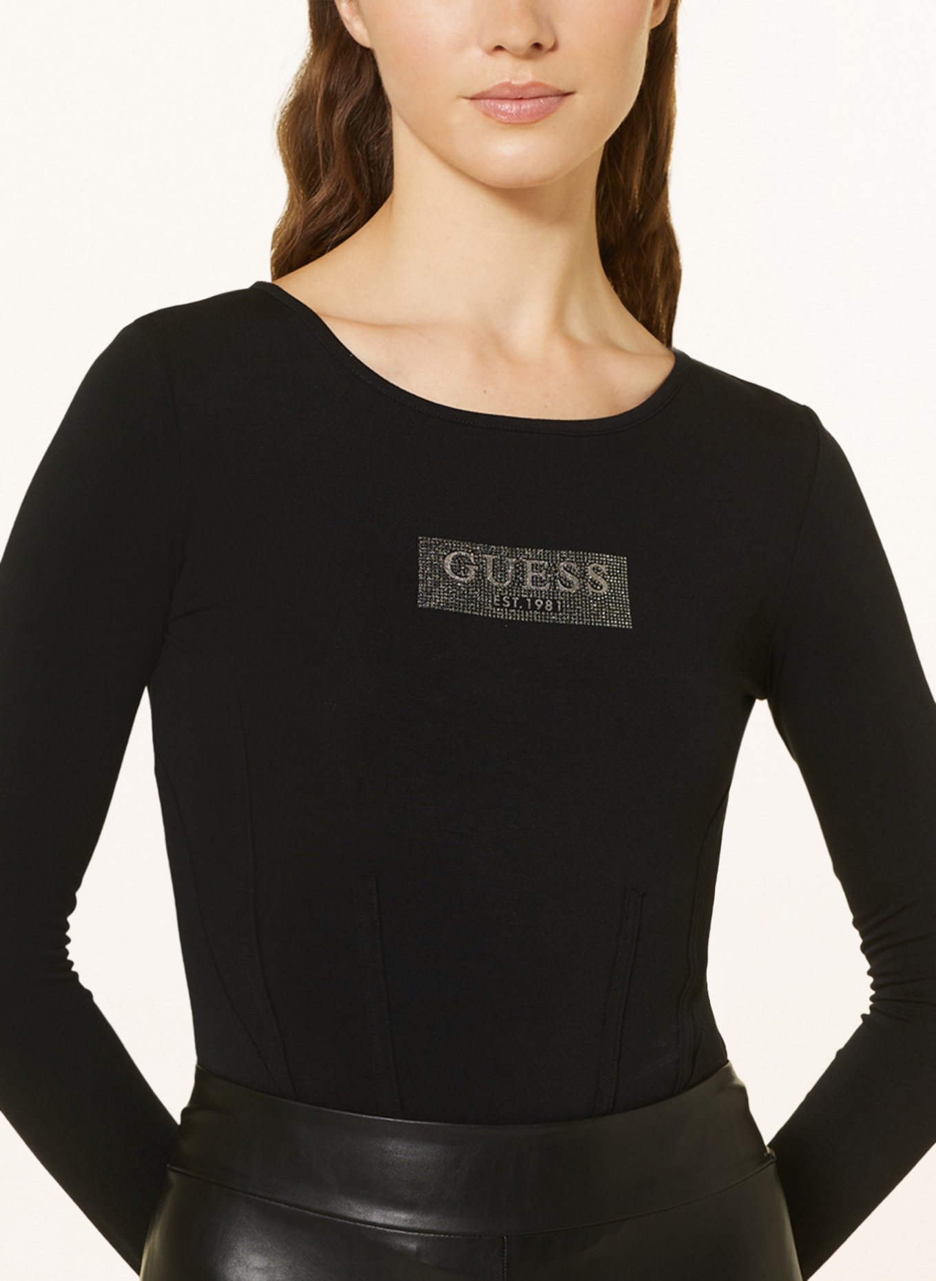 GUESS Thong bodysuit CORSET, Color: BLACK (Image 4)