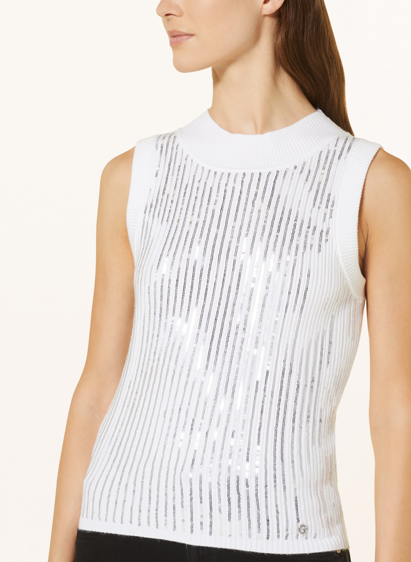 GUESS Knit top VIVIAN with sequins, Color: CREAM (Image 4)