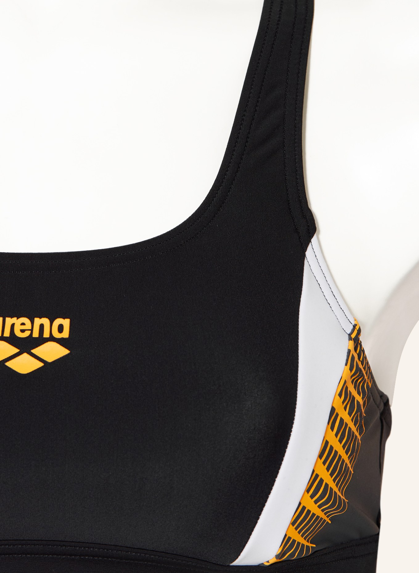 arena Bralette bikini THREEFOLD with UV protection 50+, Color: BLACK/ WHITE/ DARK YELLOW (Image 4)