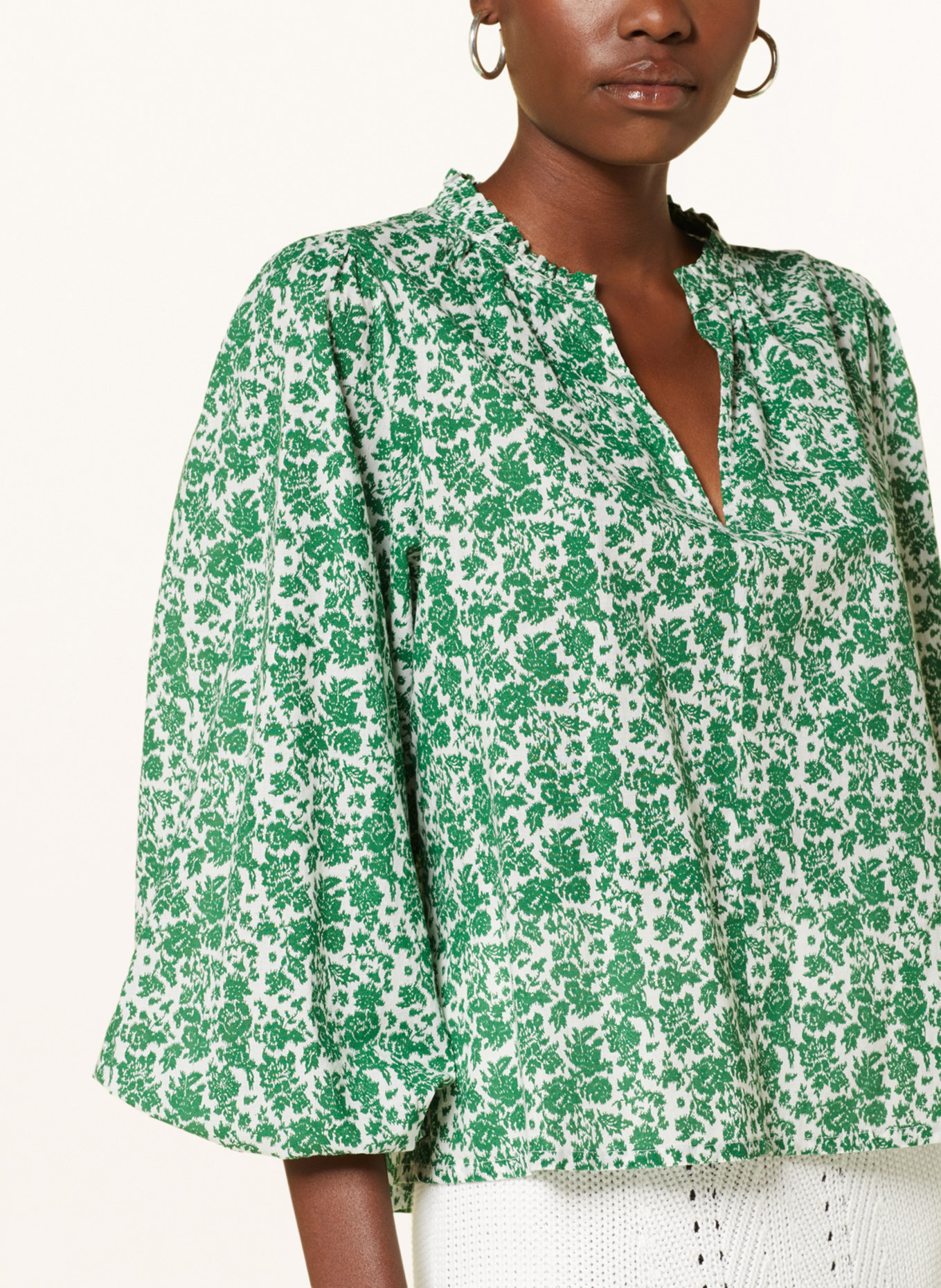 NEO NOIR Shirt blouse ANETT, Color: WHITE/ GREEN (Image 4)