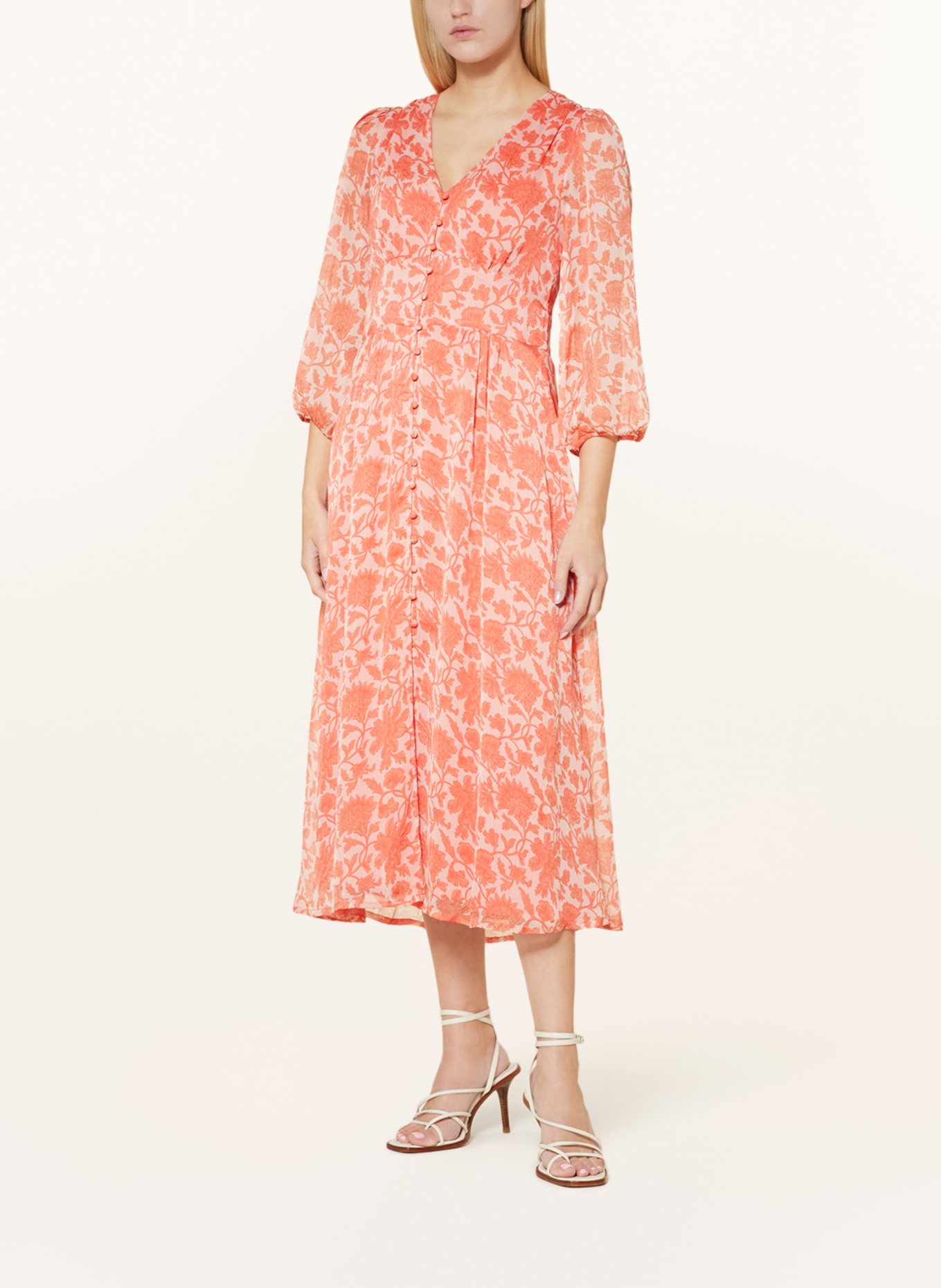 NEO NOIR Dress OLANA with 3/4 sleeves, Color: ORANGE/ LIGHT ORANGE (Image 2)