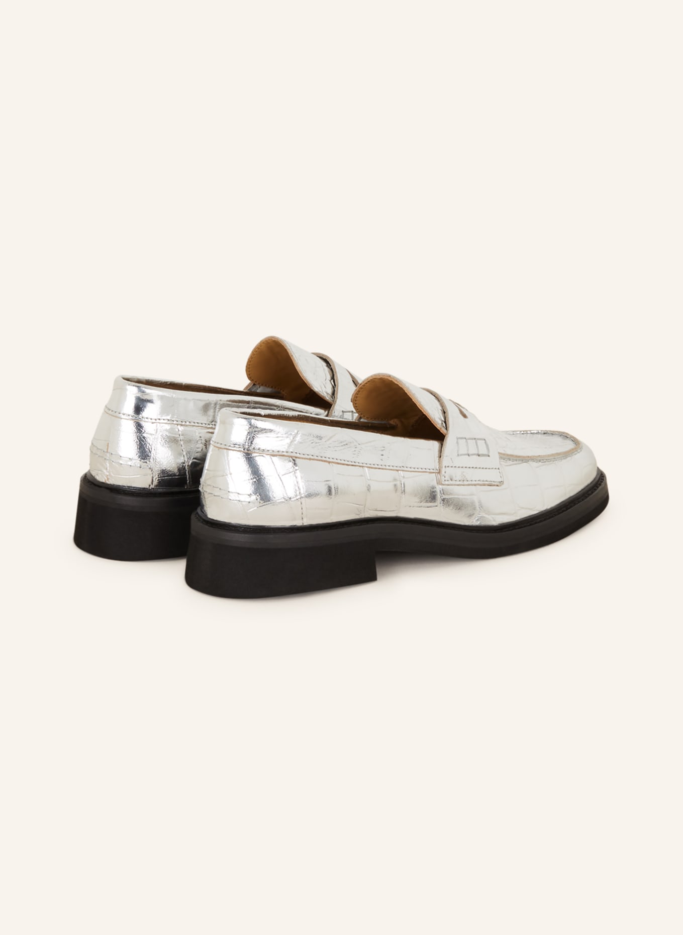 MRS & HUGS Penny loafers, Color: SILVER (Image 2)