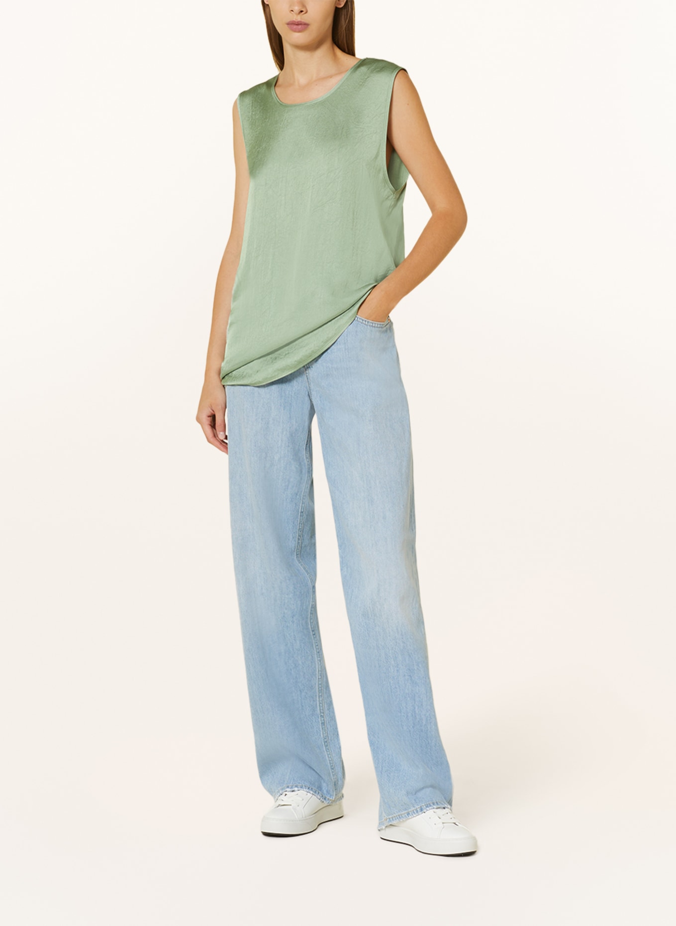 American Vintage Satin shorts WIDLAND: LIGHT GREEN