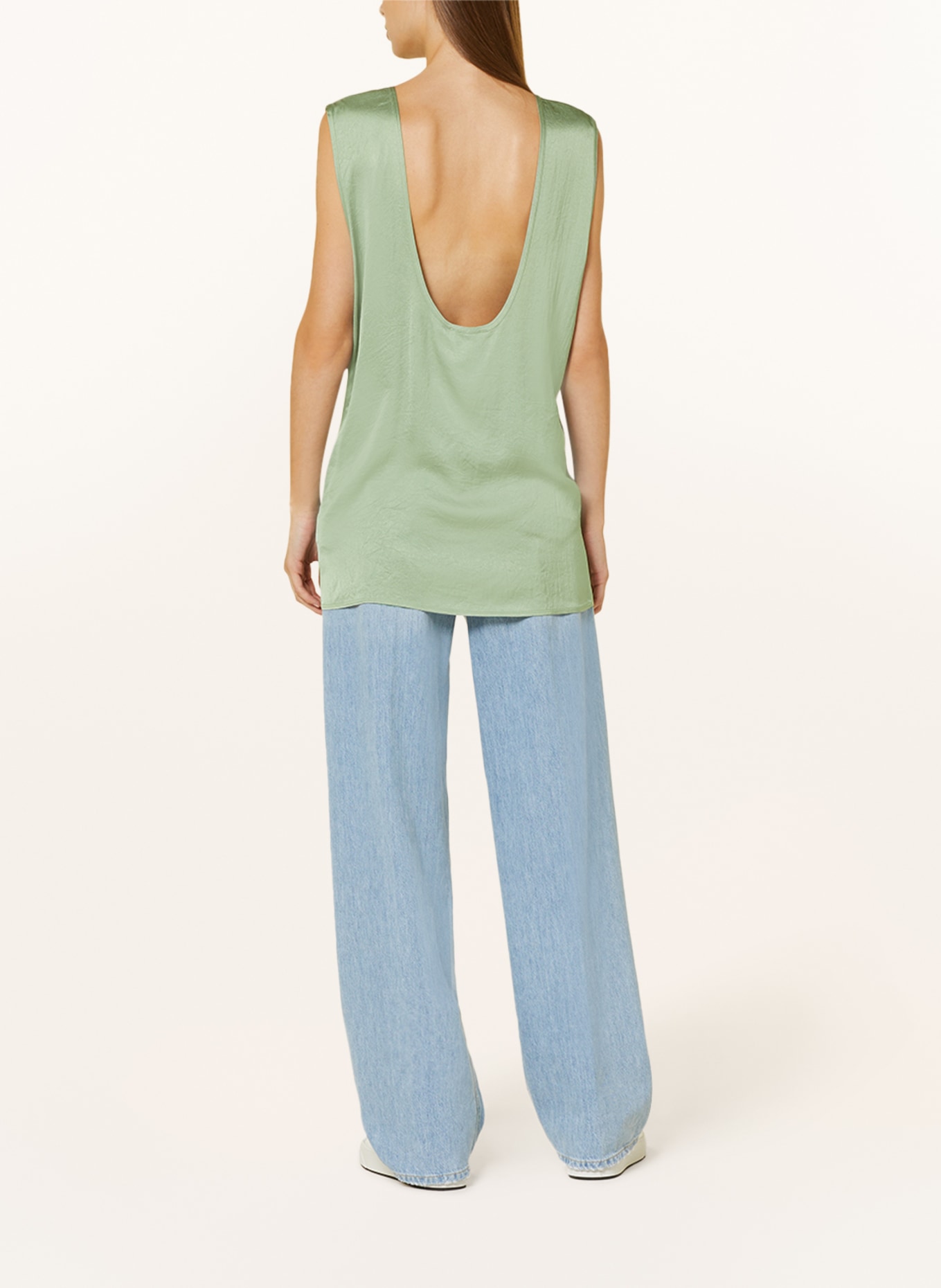 American Vintage Satin shorts WIDLAND: LIGHT GREEN
