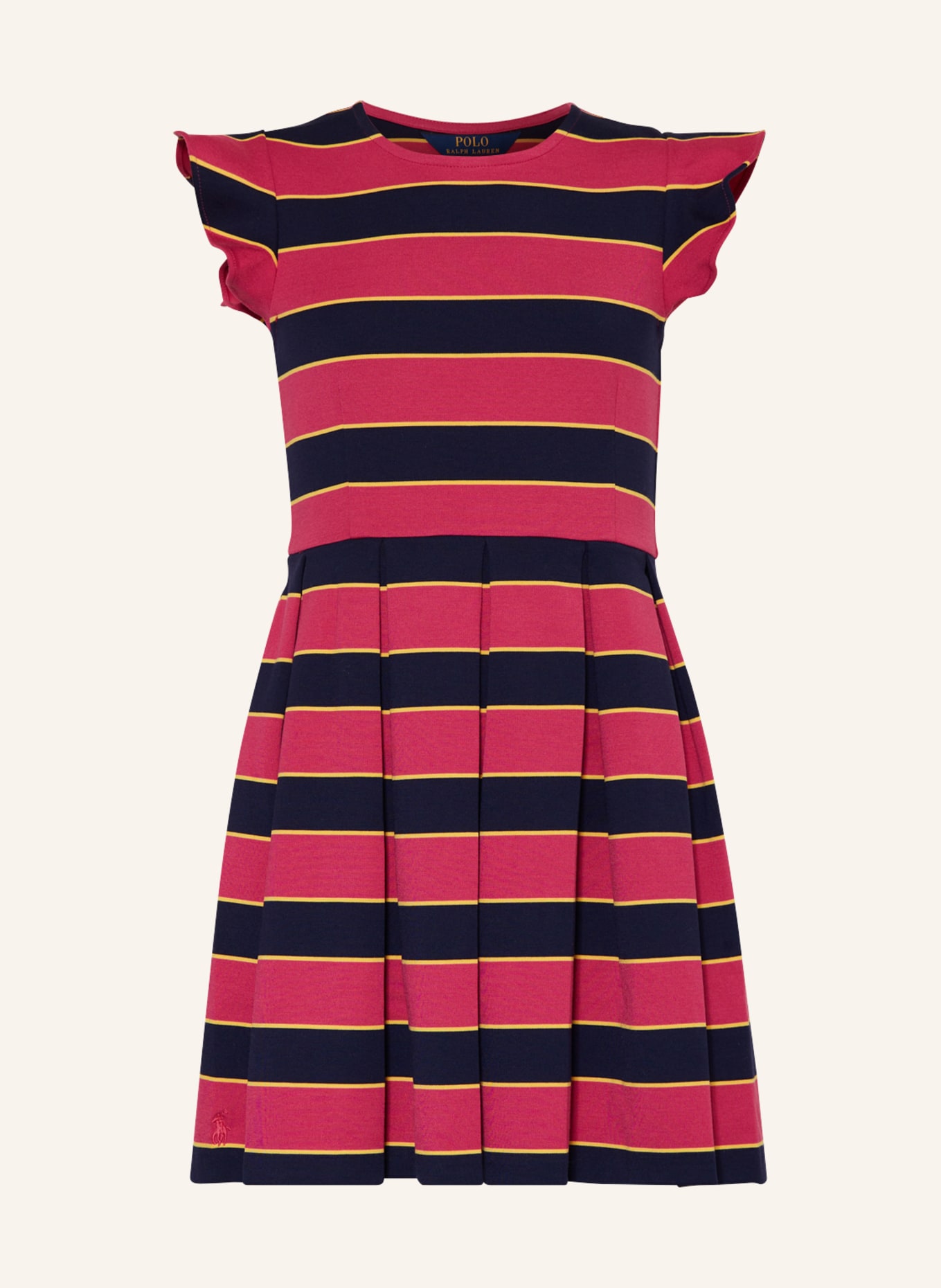 POLO RALPH LAUREN Jerseykleid, Farbe: PINK/ DUNKELBLAU/ GELB (Bild 1)