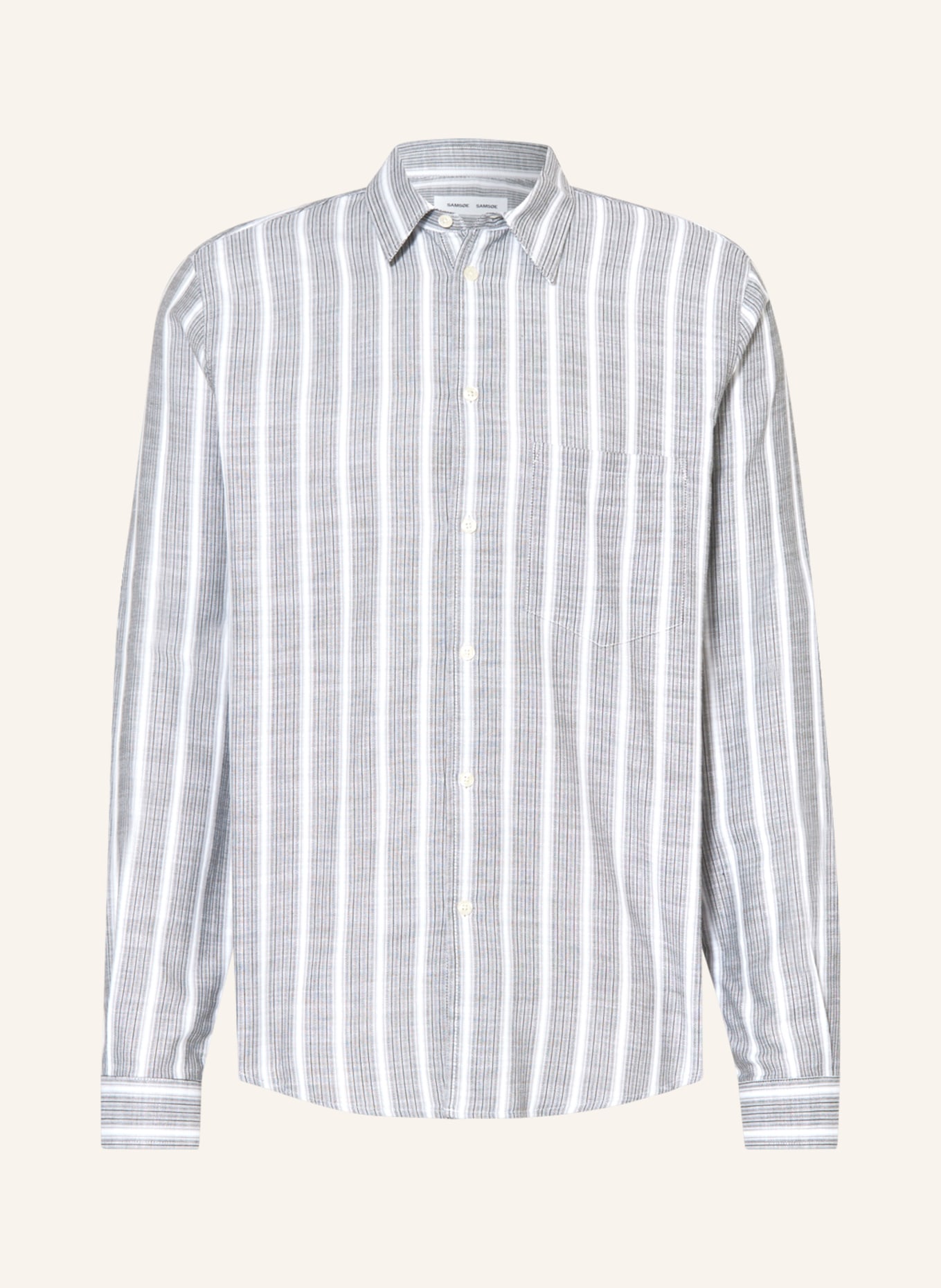 SAMSØE  SAMSØE Shirt LIAM comfort fit, Color: LIGHT GRAY/ DARK GRAY/ WHITE (Image 1)