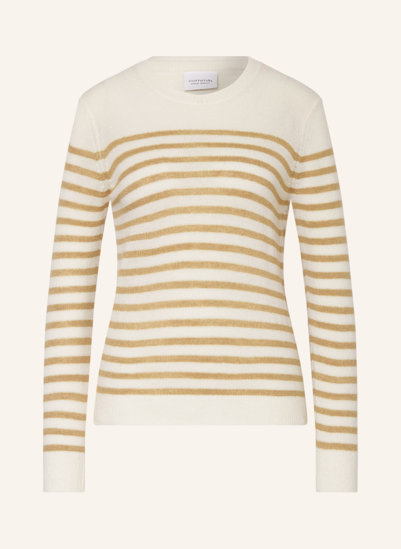 comma casual identity Sweater, Color: WHITE/ BROWN (Image 1)