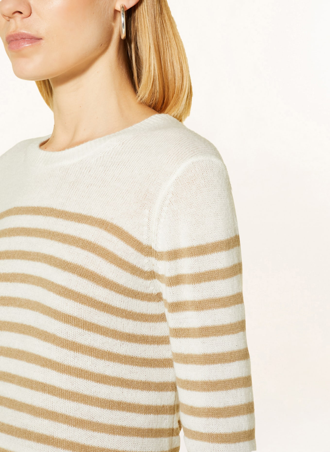 comma casual identity Sweater, Color: WHITE/ BROWN (Image 4)