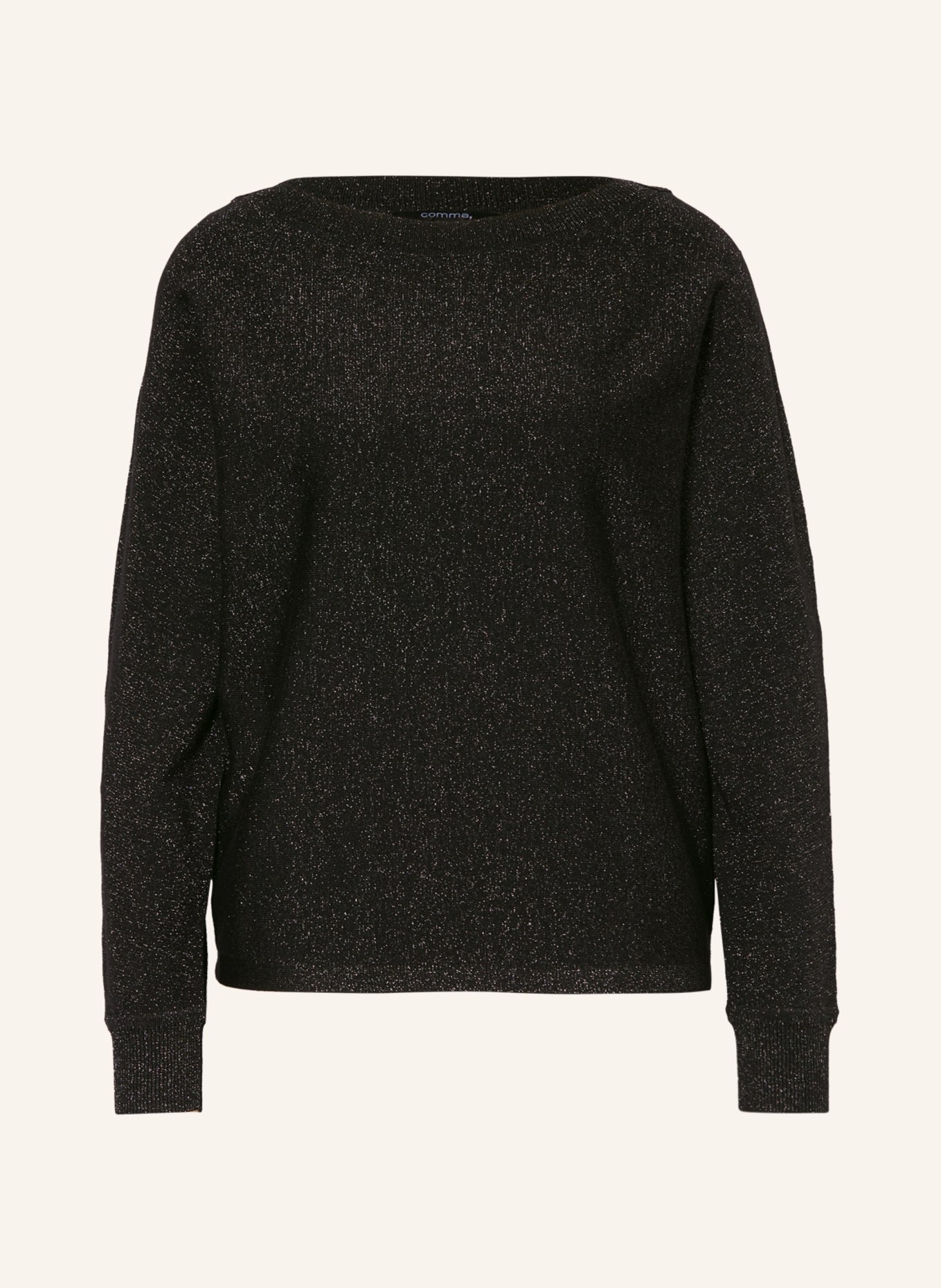 comma Sweater with glitter thread, Color: BLACK/ GRAY (Image 1)