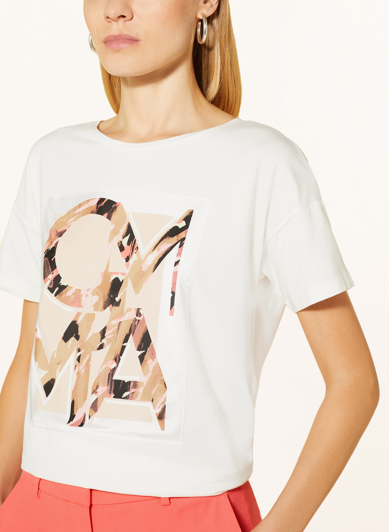 comma T-Shirt, Farbe: WEISS/ BRAUN/ HELLROT (Bild 4)