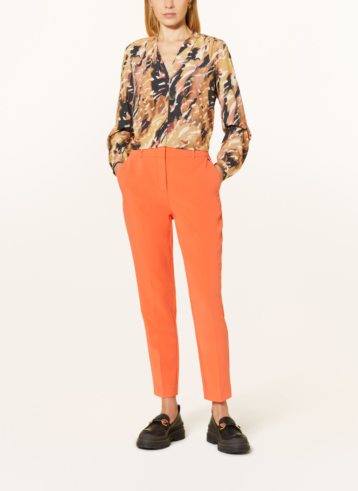 comma Shirt blouse, Color: BLACK/ BROWN/ SALMON (Image 2)