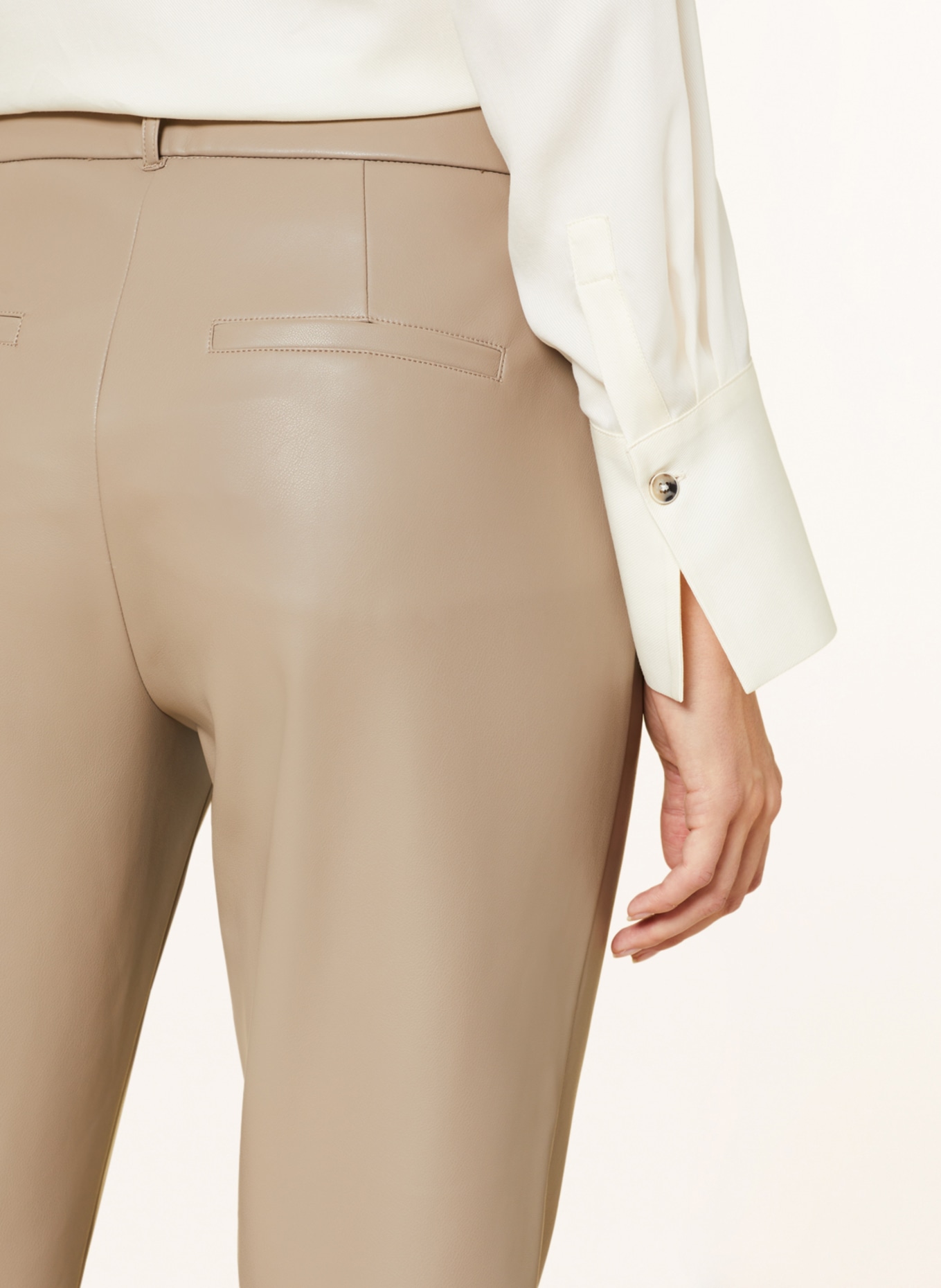s.Oliver BLACK LABEL Pants in leather look, Color: BEIGE (Image 5)