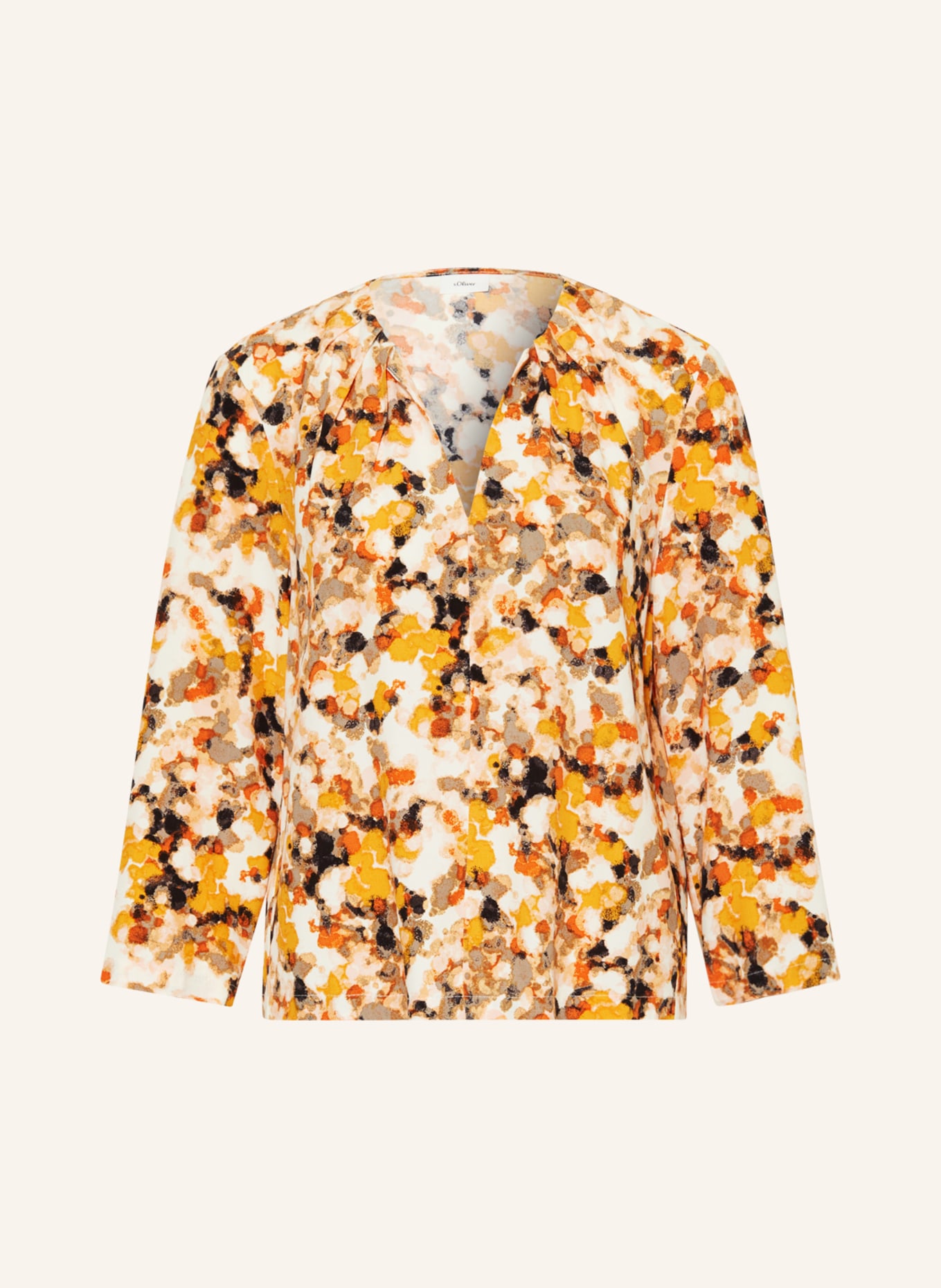 s.Oliver BLACK LABEL Shirt blouse, Color: ORANGE/ CREAM (Image 1)