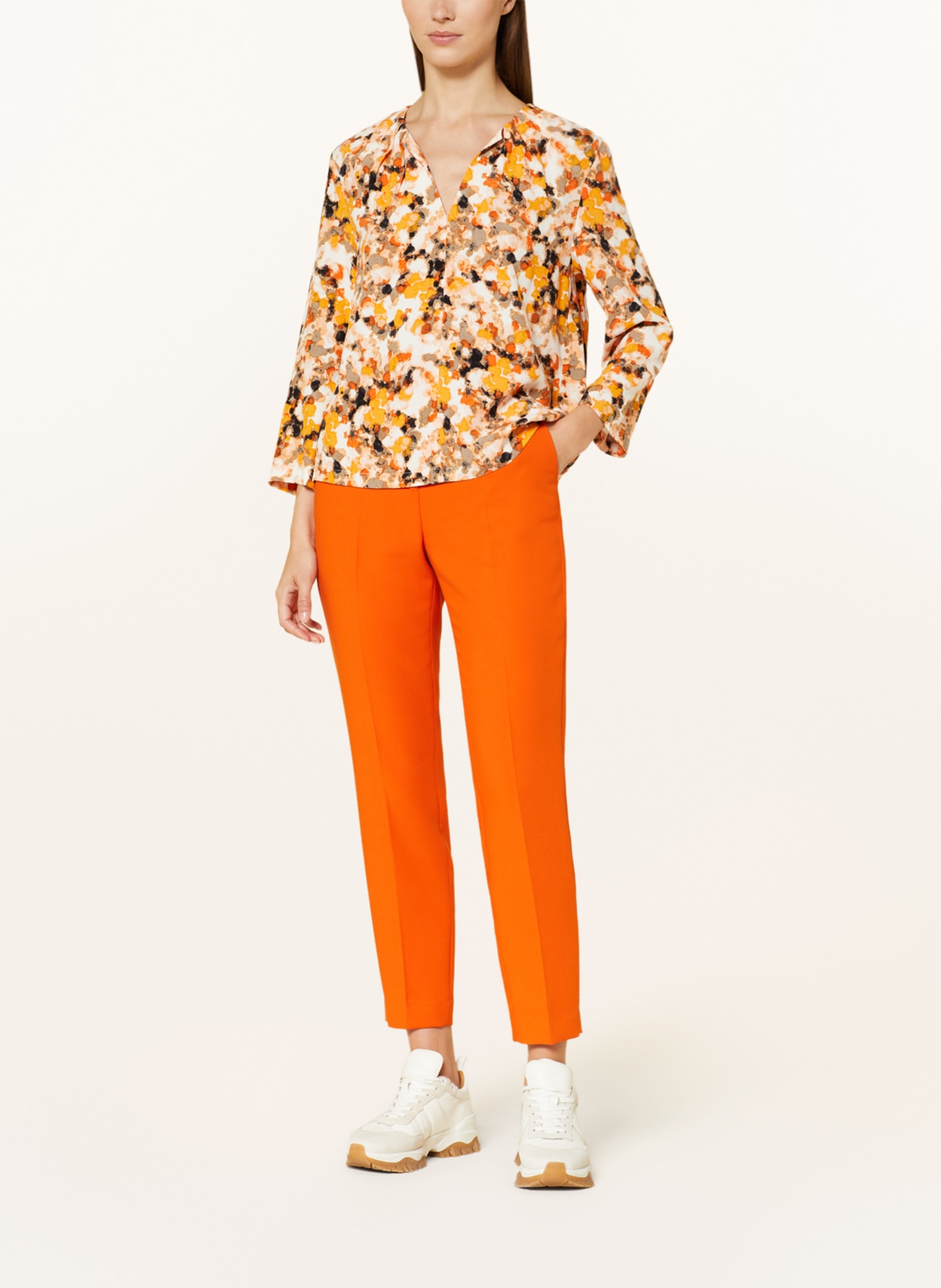 s.Oliver BLACK LABEL Shirt blouse, Color: ORANGE/ CREAM (Image 2)