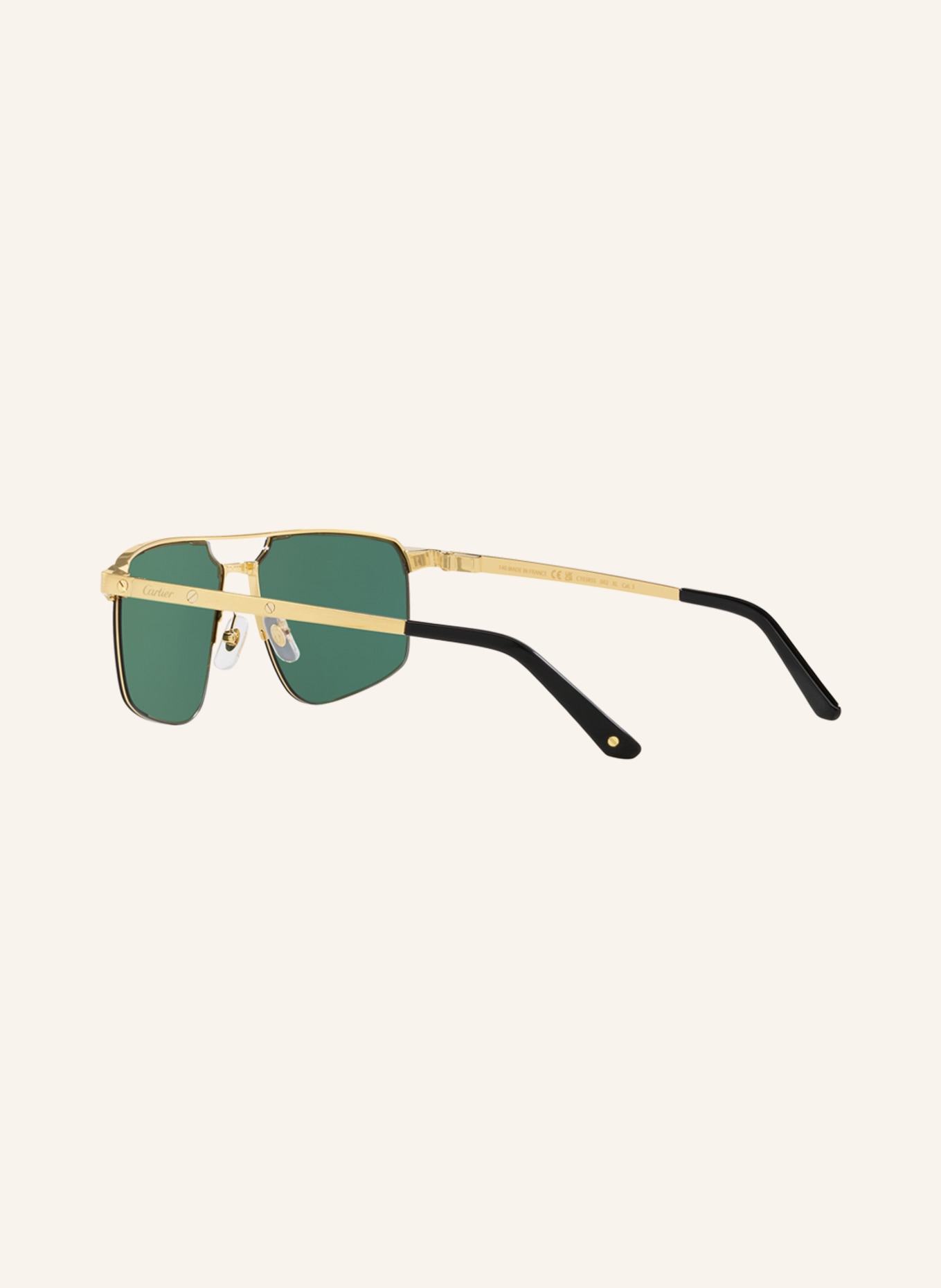 Cartier Sunglasses CT0385S, Color: 2300J1 - GOLD/ DARK GREEN (Image 4)
