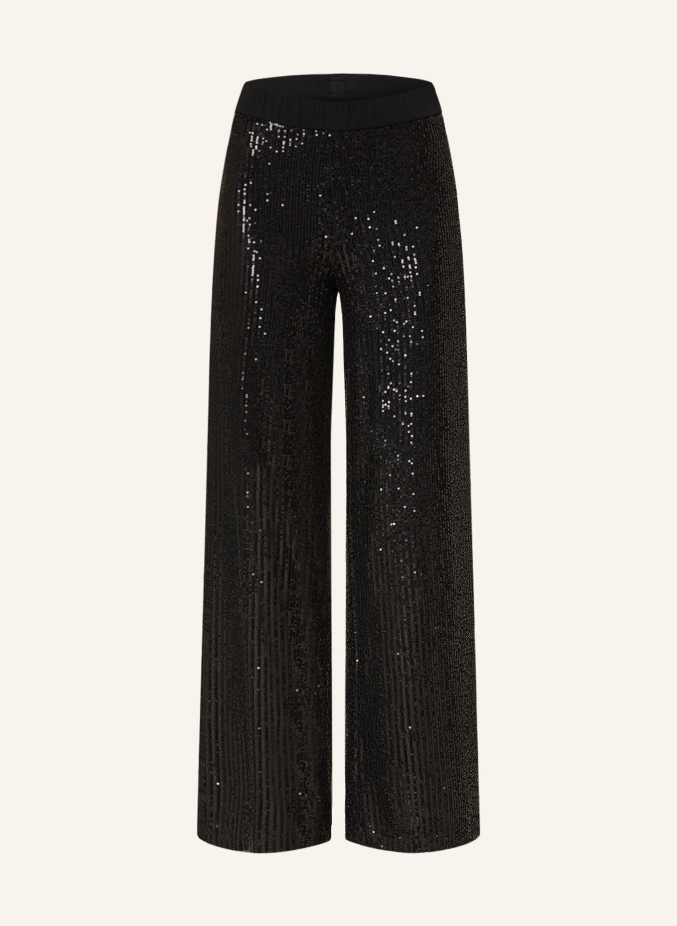 MAC Wide leg trousers FAYE with sequins, Color: BLACK (Image 1)