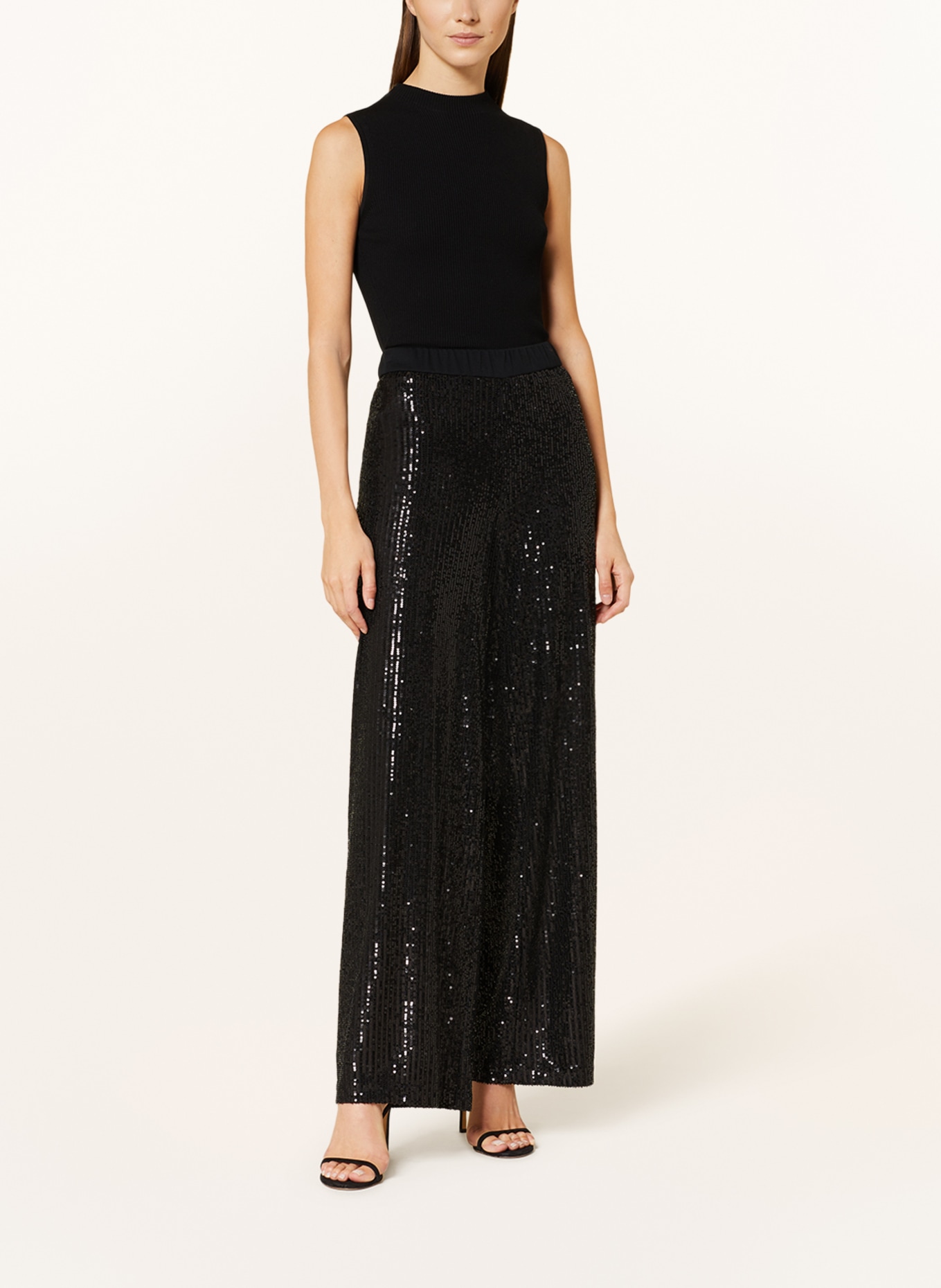 MAC Wide leg trousers FAYE with sequins, Color: BLACK (Image 2)