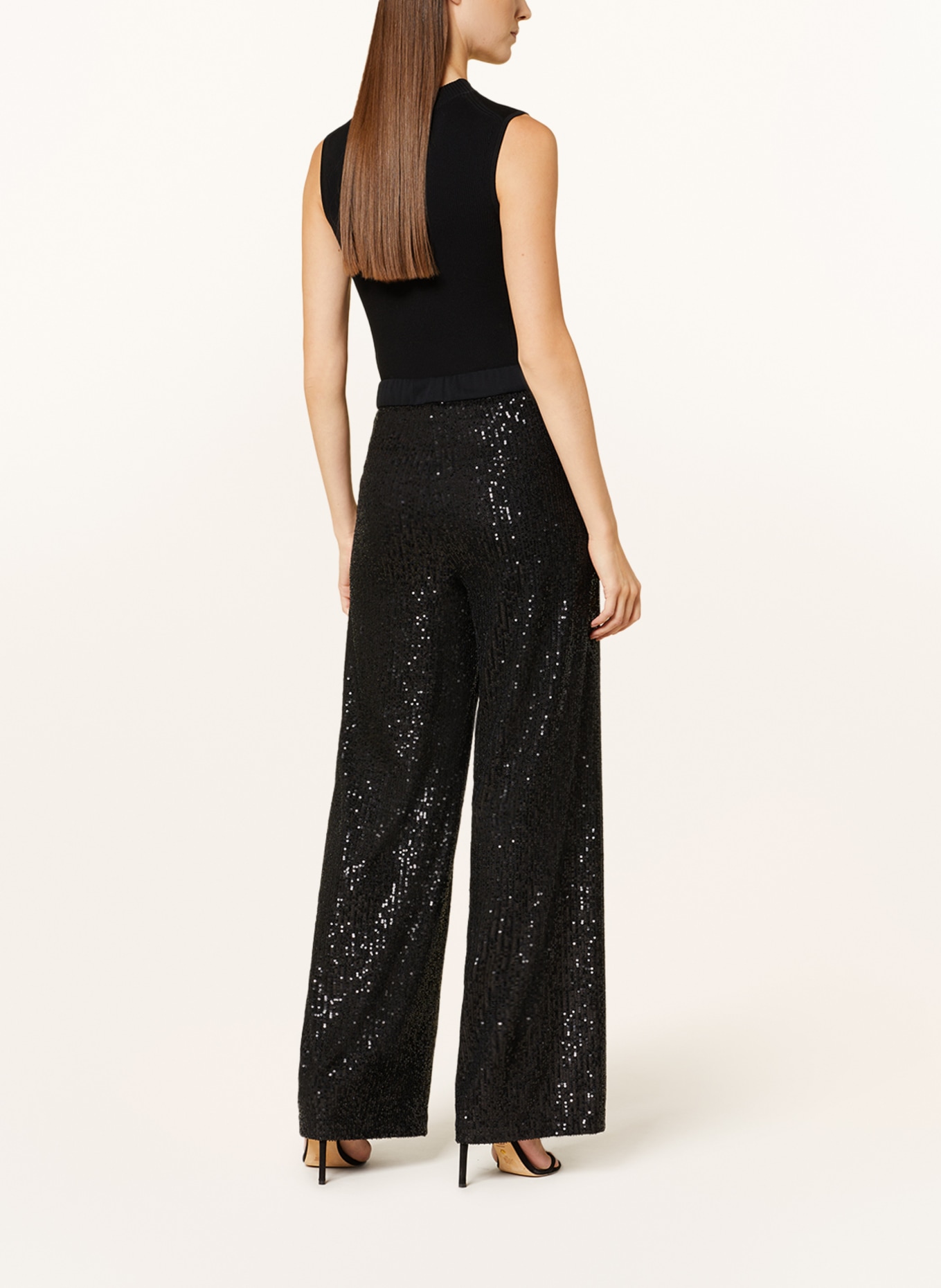 MAC Wide leg trousers FAYE with sequins, Color: BLACK (Image 3)