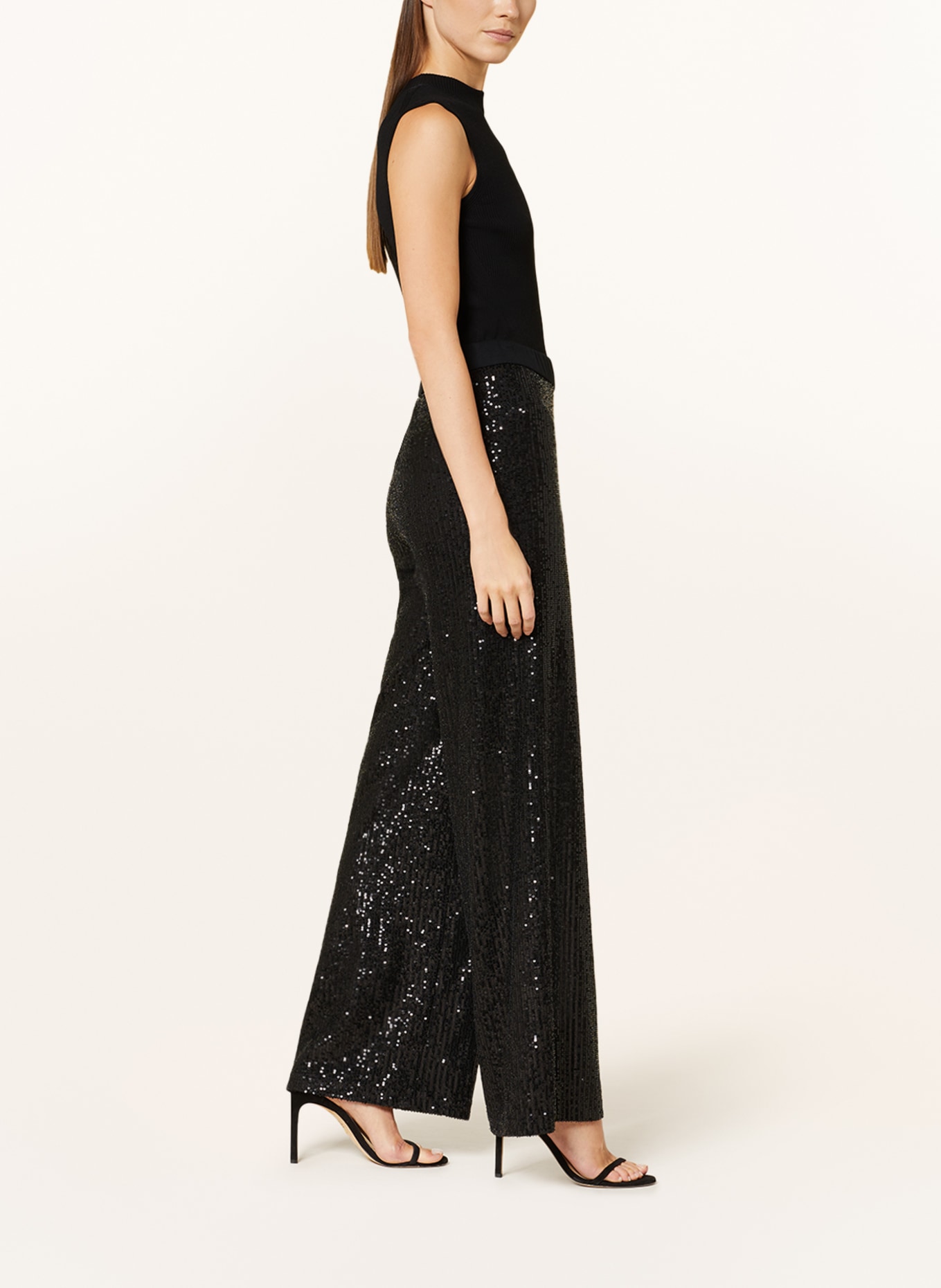 MAC Wide leg trousers FAYE with sequins, Color: BLACK (Image 4)