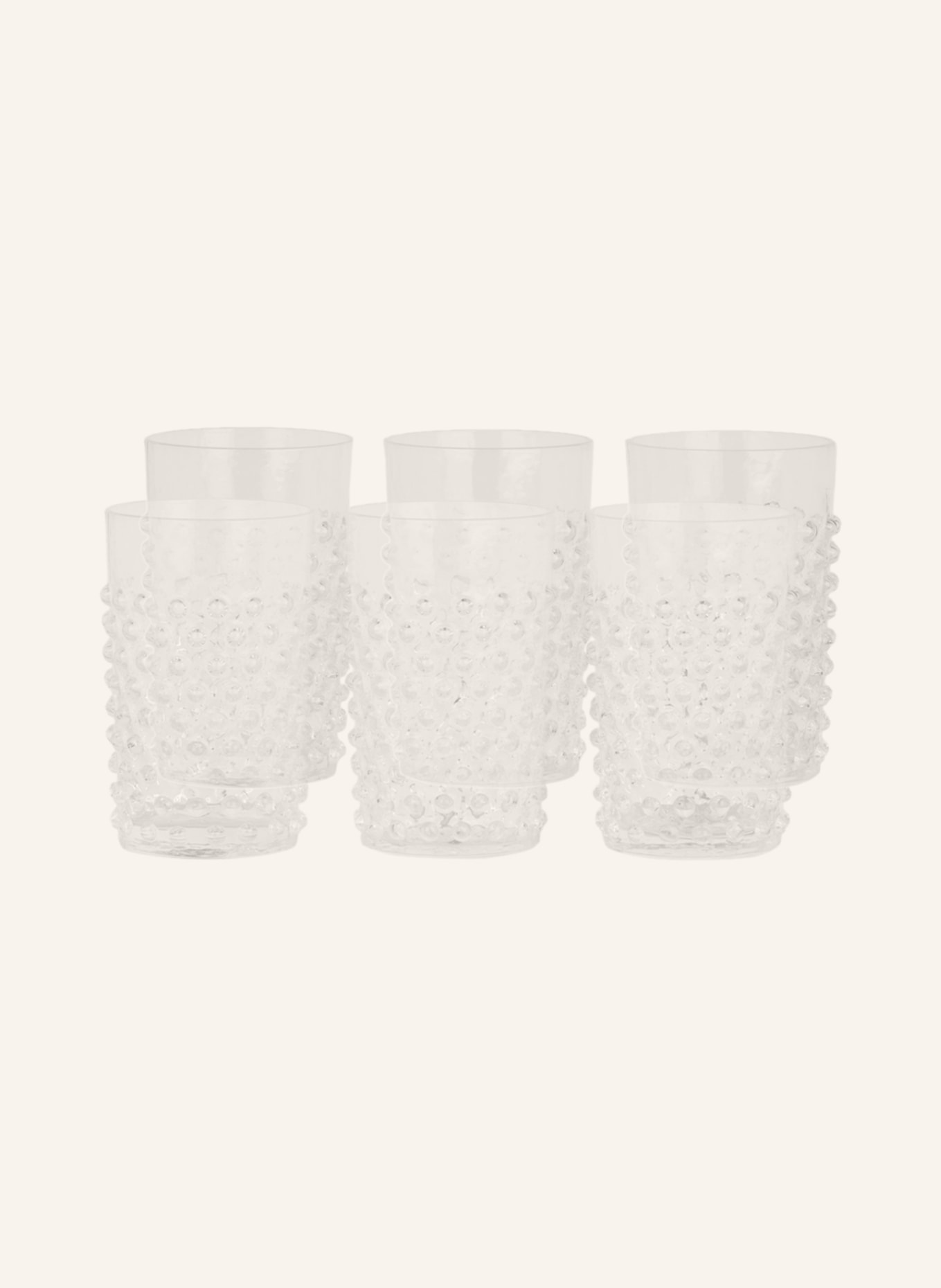 ANNA VON LIPA Set of 6 drinking glasses HOBNAIL, Color: WHITE (Image 1)