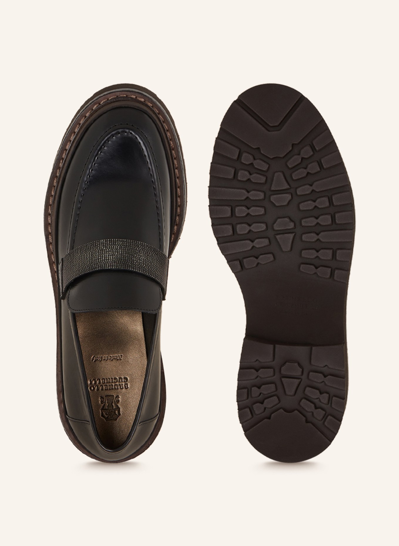 BRUNELLO CUCINELLI Penny loafers with decorative gems, Color: BLACK (Image 5)