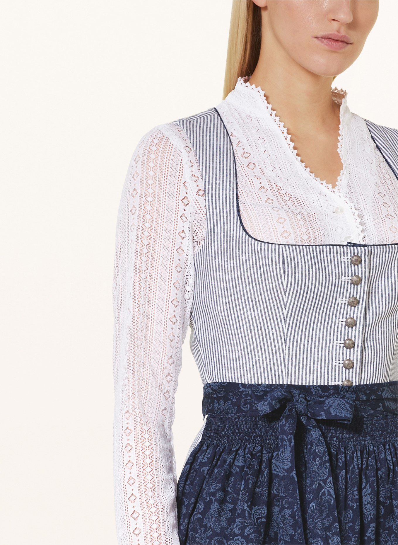 BERWIN & WOLFF Dirndl with lace, Color: WHITE (Image 3)