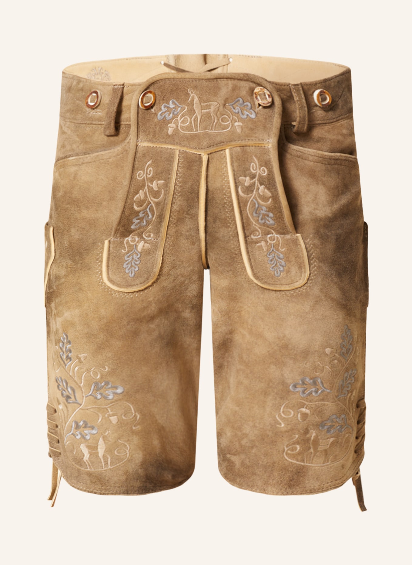 OSTARRICHI Spodnie skórzane w stylu ludowym HERZOG, Kolor: BRĄZOWY/ SZARONIEBIESKI (Obrazek 1)