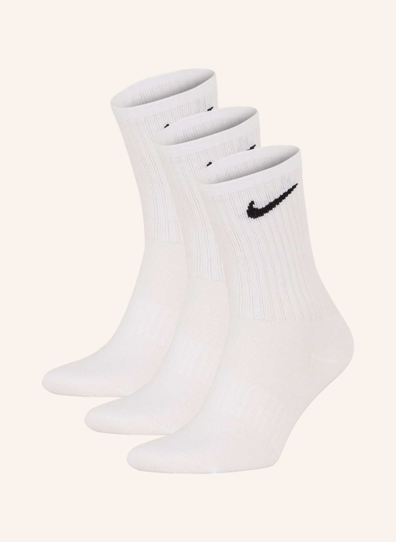 Nike Sportovní ponožky EVERDAY LIGHWEIGHT, 3 páry v balení, Barva: 100 WHITE/BLACK (Obrázek 1)